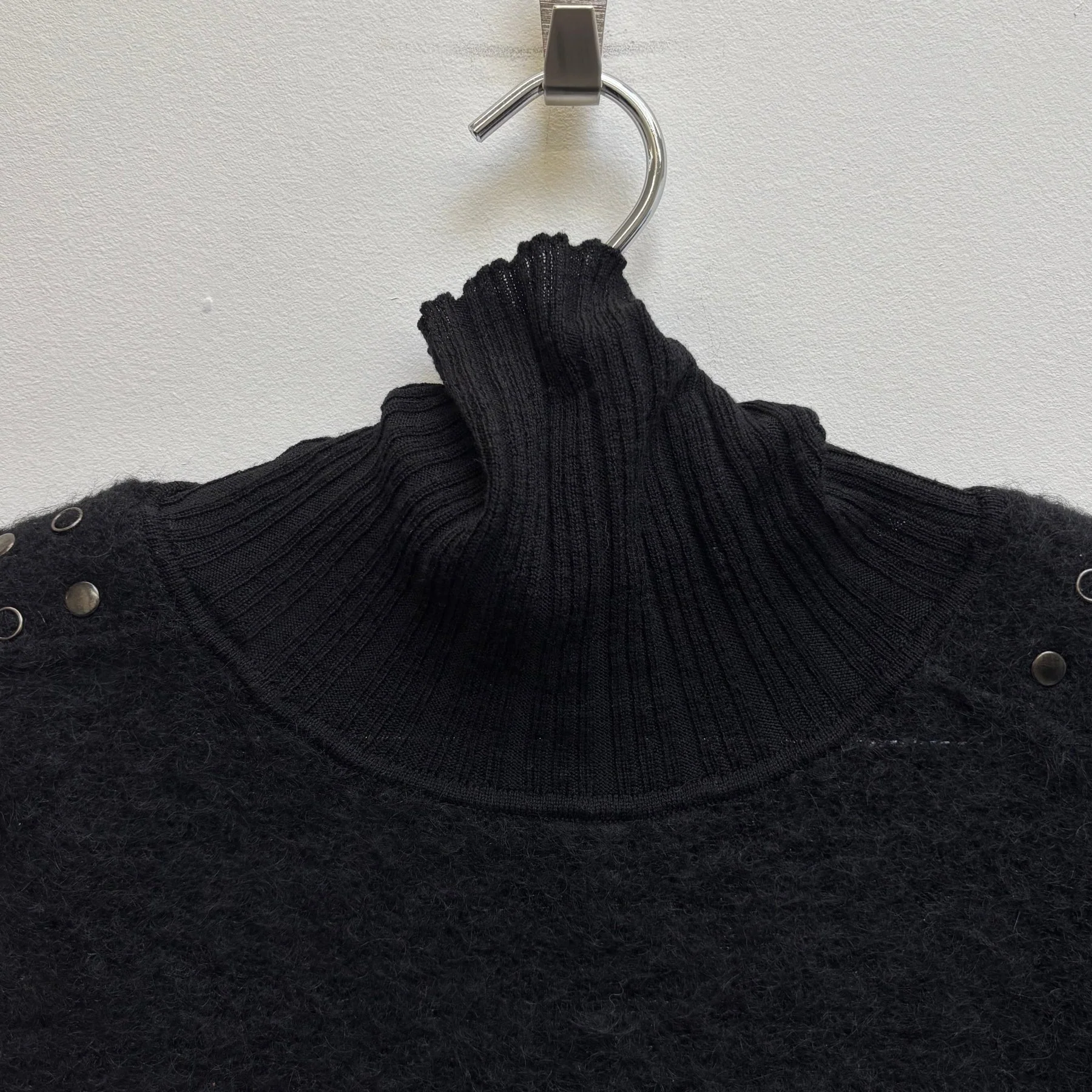 Roberto Cavalli Mohair Studded Shoulder Knit Long Sleeve - Image 3