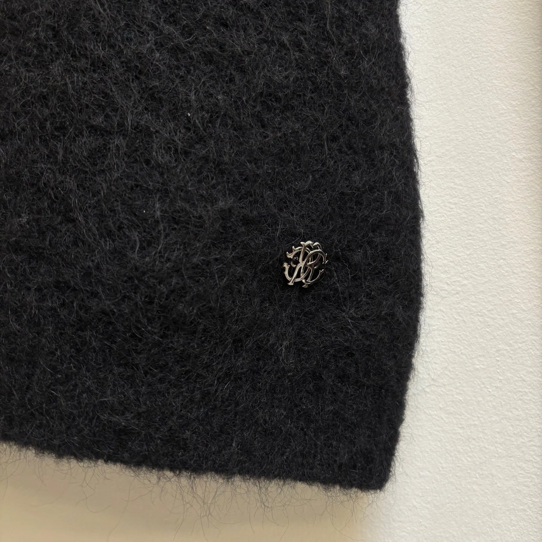 Roberto Cavalli Mohair Studded Shoulder Knit Long Sleeve - Image 6