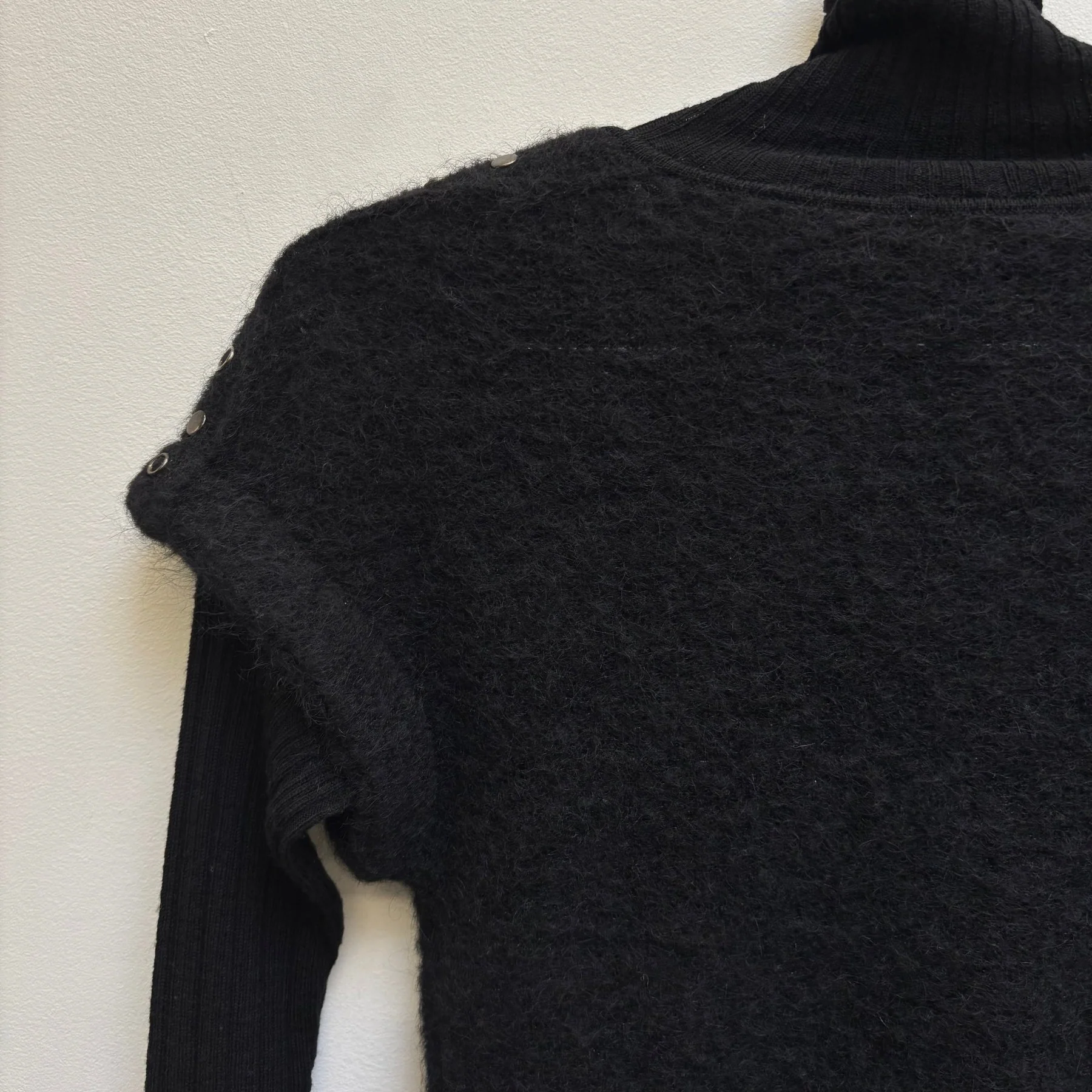 Roberto Cavalli Mohair Studded Shoulder Knit Long Sleeve - Image 7