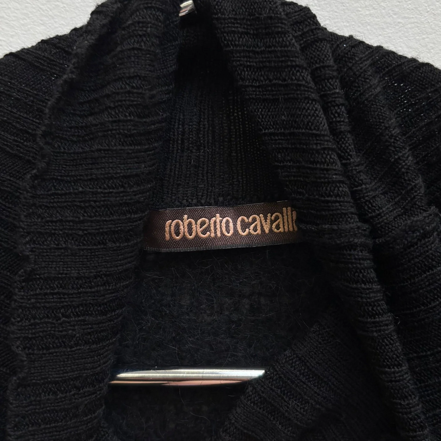 Roberto Cavalli Mohair Studded Shoulder Knit Long Sleeve - Image 9