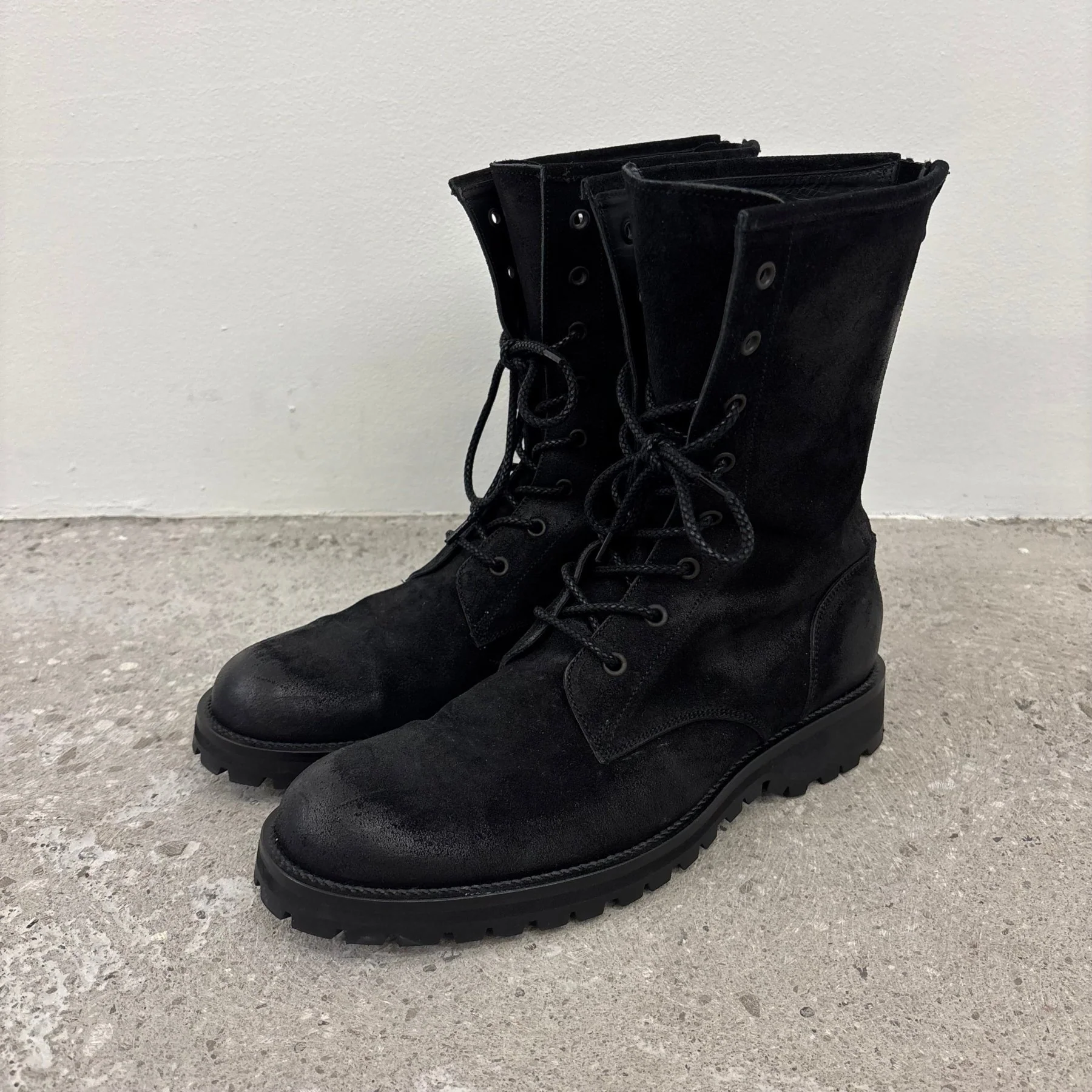 Shellac Cowhide Suede Leather Long Boots - Image 2
