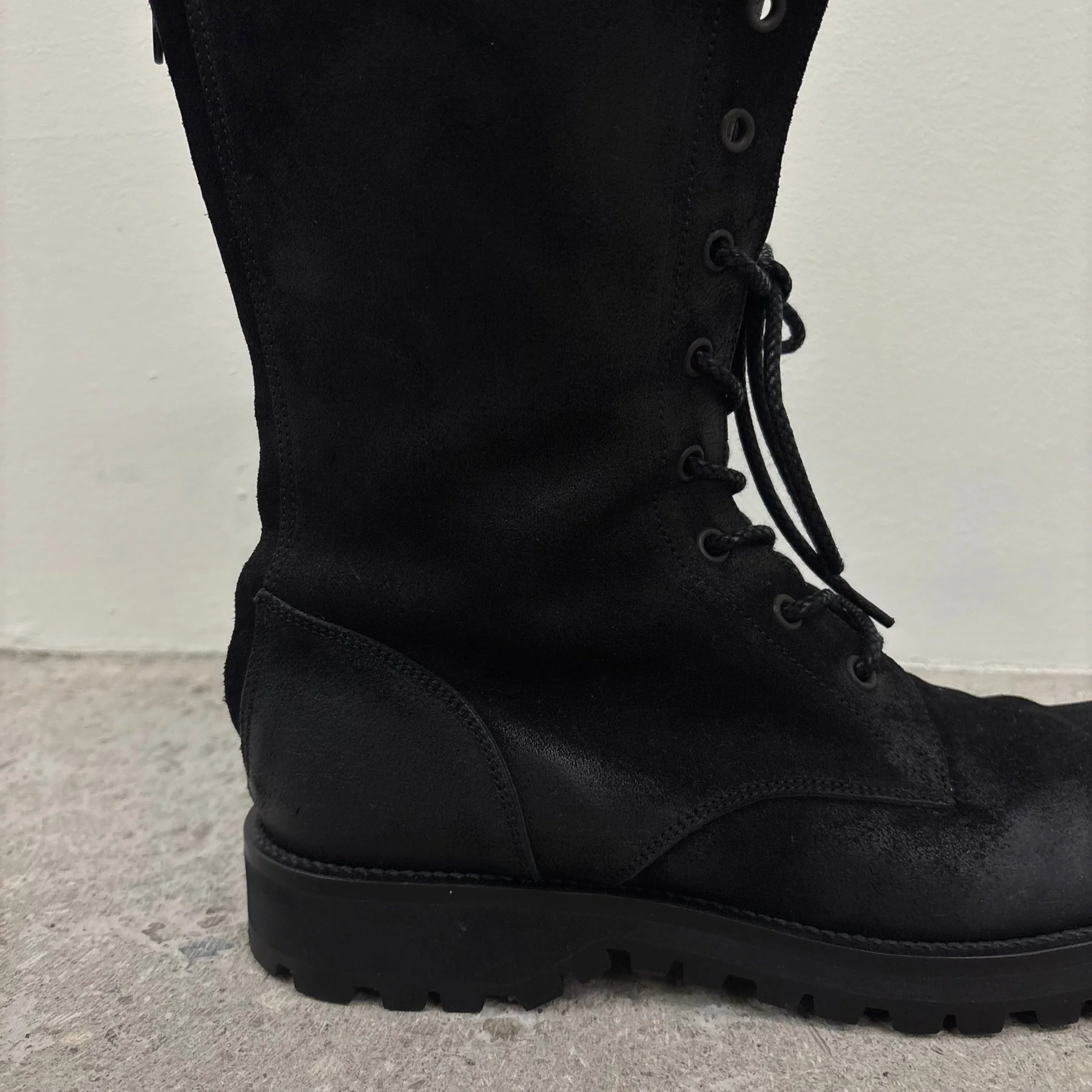 Shellac Cowhide Suede Leather Long Boots - Image 5