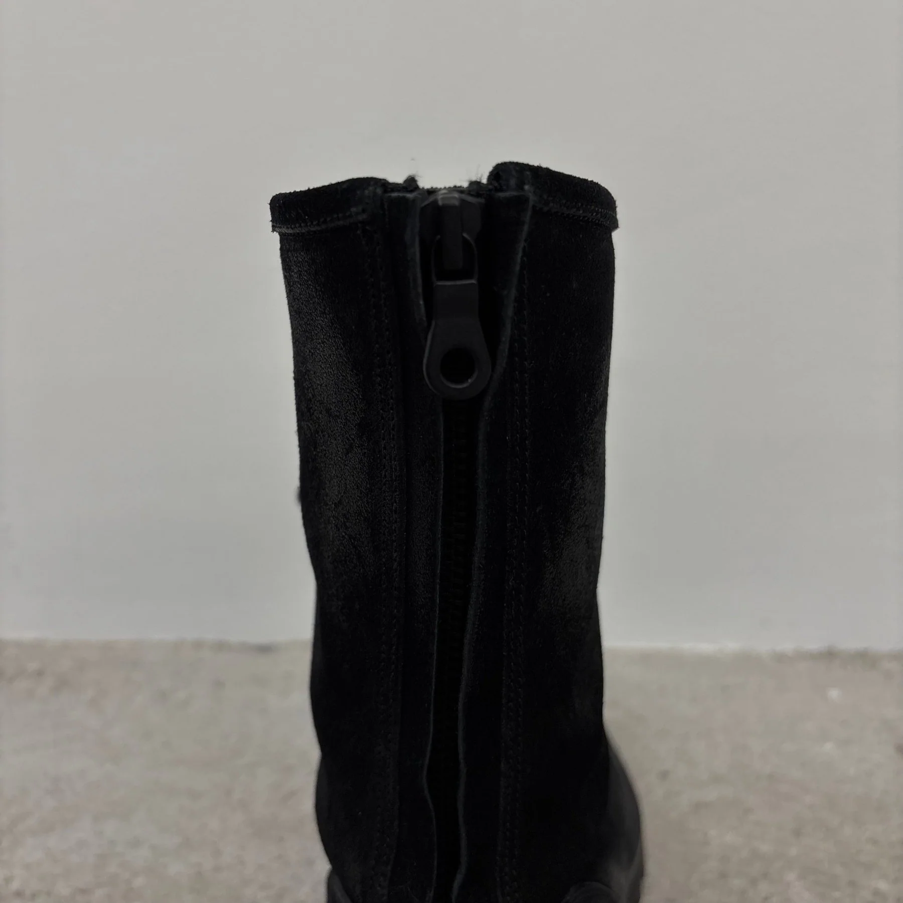 Shellac Cowhide Suede Leather Long Boots - Image 9