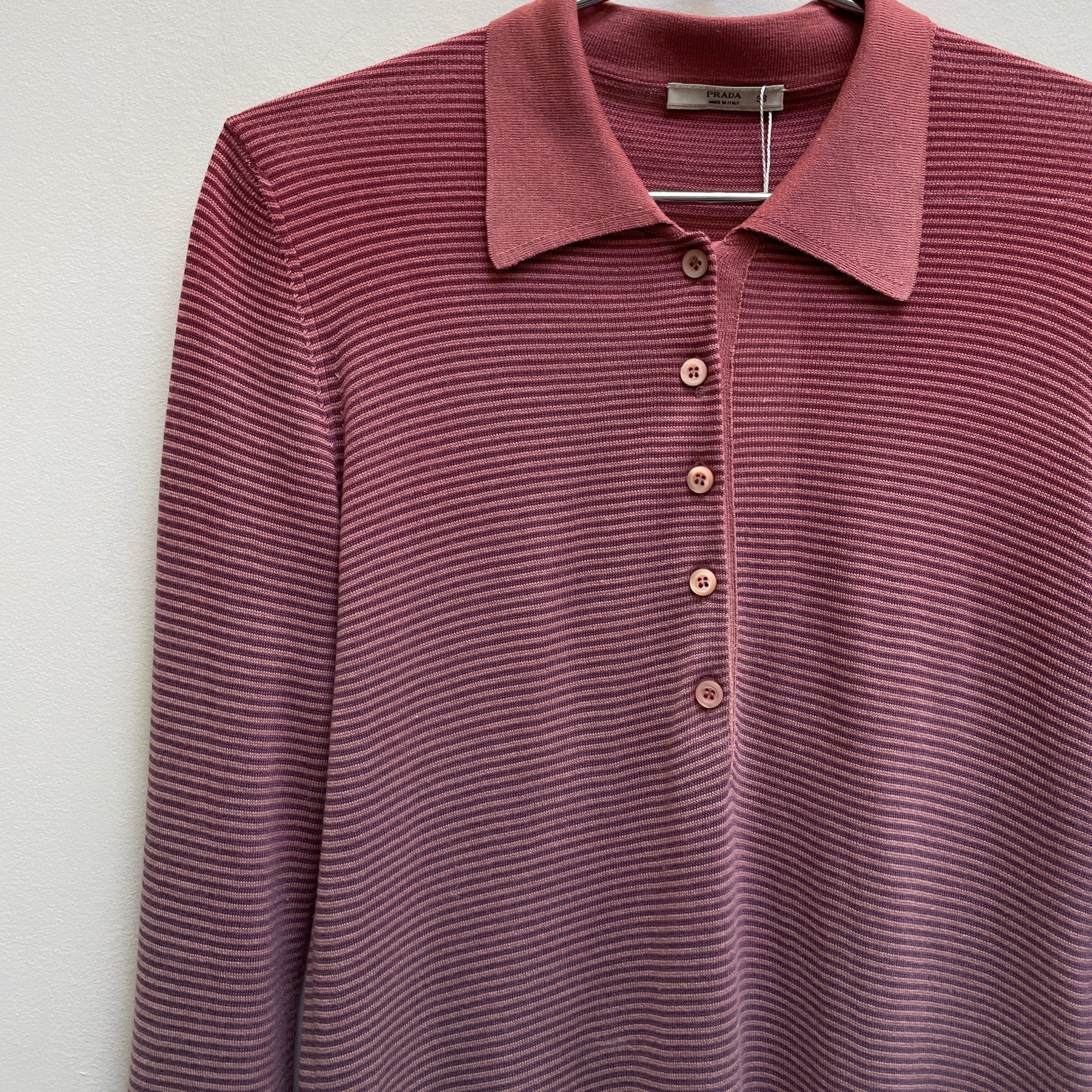 SS07 Prada Gradient Striped L/S Polo - Image 4