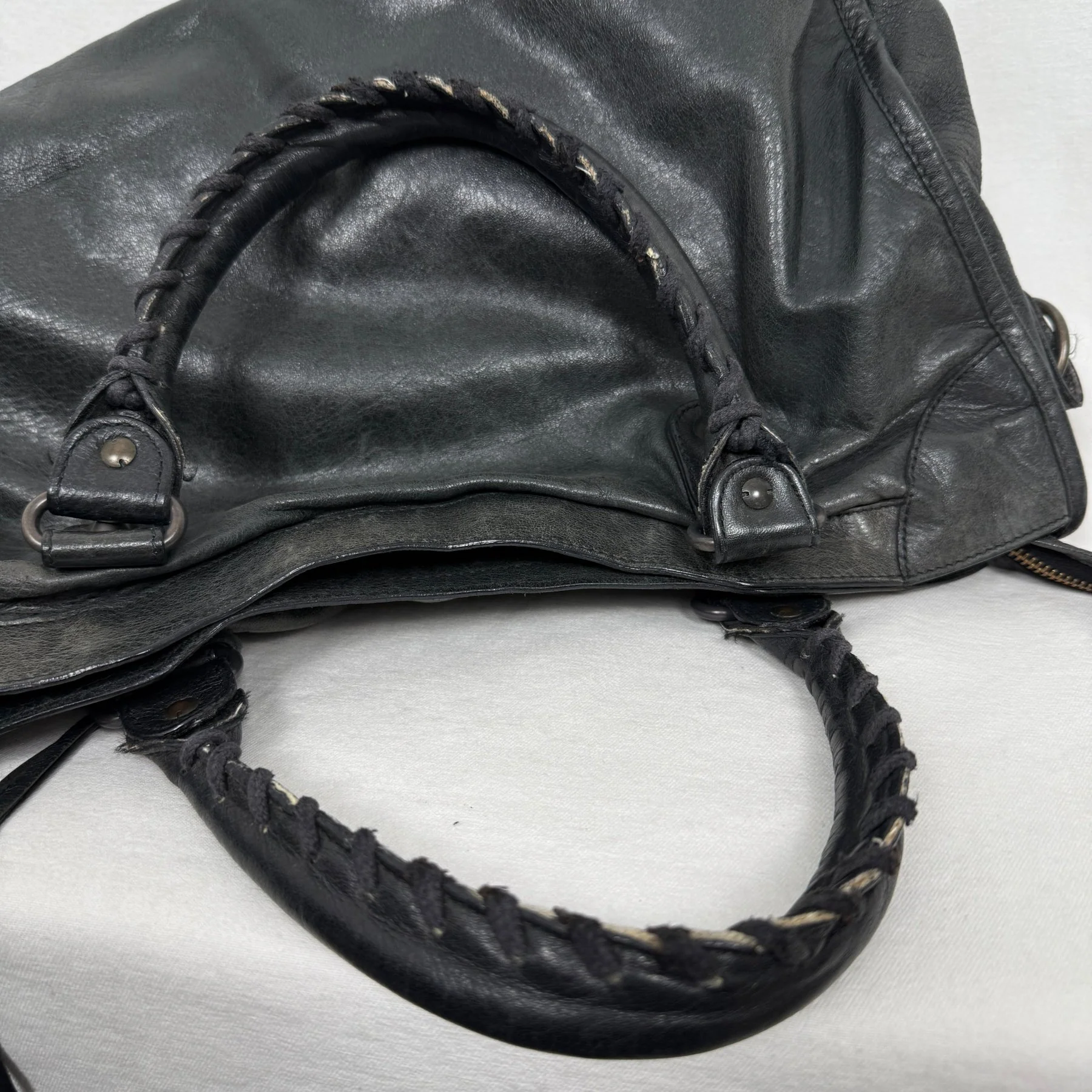 SS10 Balenciaga City Bag By Nicolas Gesquiere In Gun Metal - Image 11