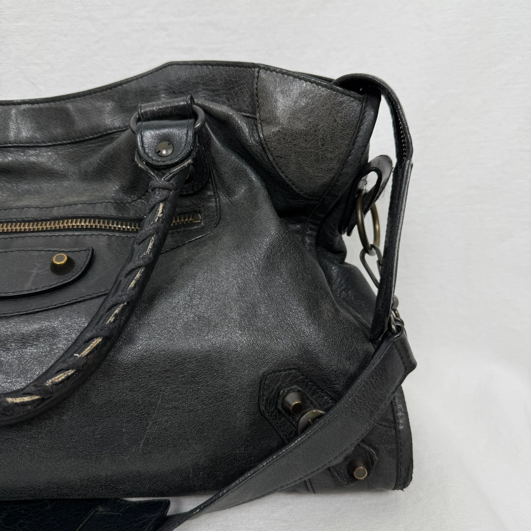 SS10 Balenciaga City Bag By Nicolas Gesquiere In Gun Metal - Image 5