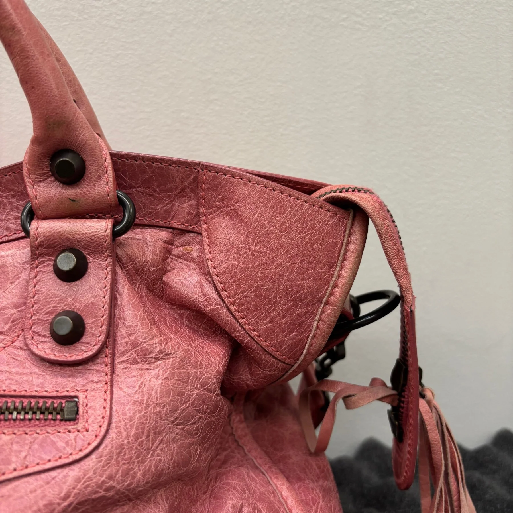 SS09 Balenciaga Pink City Leather Bag - Image 5