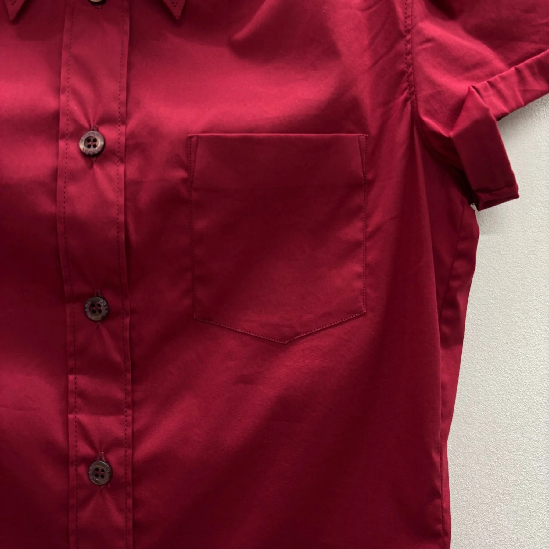 SS09 Prada Scarlet Short Sleeve Button Up Blouse - Image 5