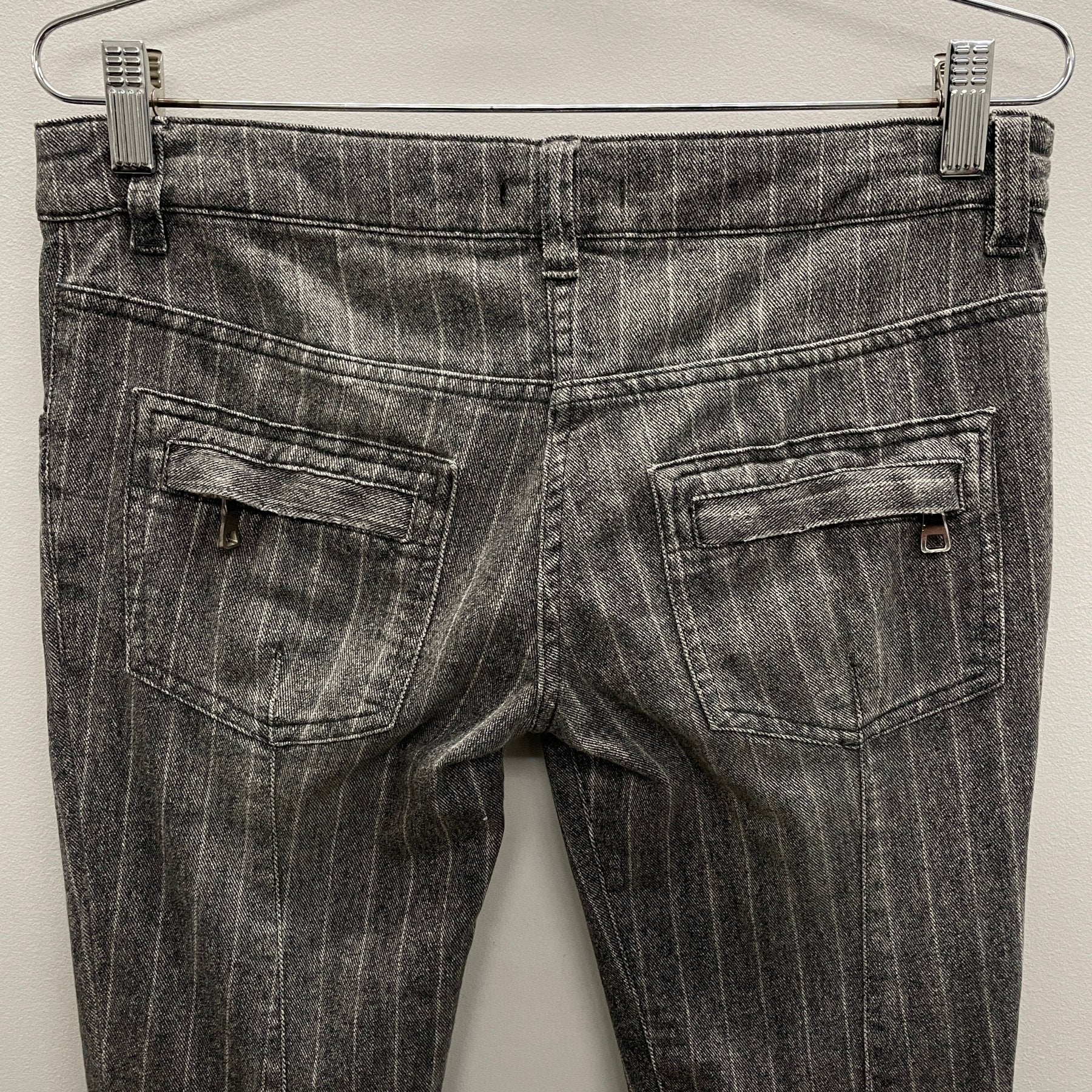SS11 Balmain by Christophe Decarnin Striped Biker Jeans - Image 6