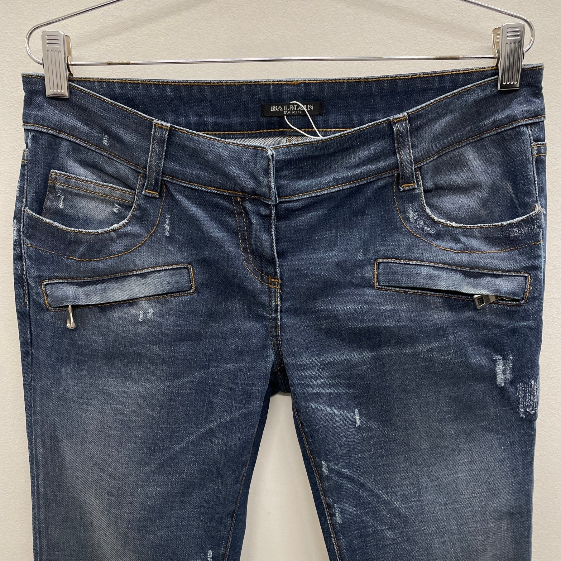 SS12 Balmain Distressed Bootcut Jeans - Image 3