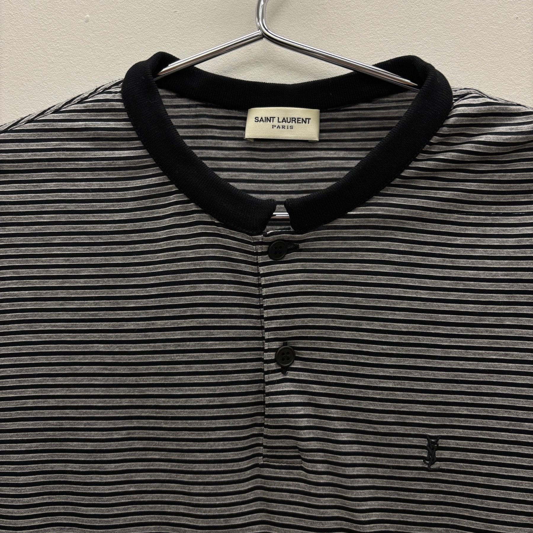 SS12 Saint Laurent Paris By Hedi Slimane Striped Polo Shirt - Image 3