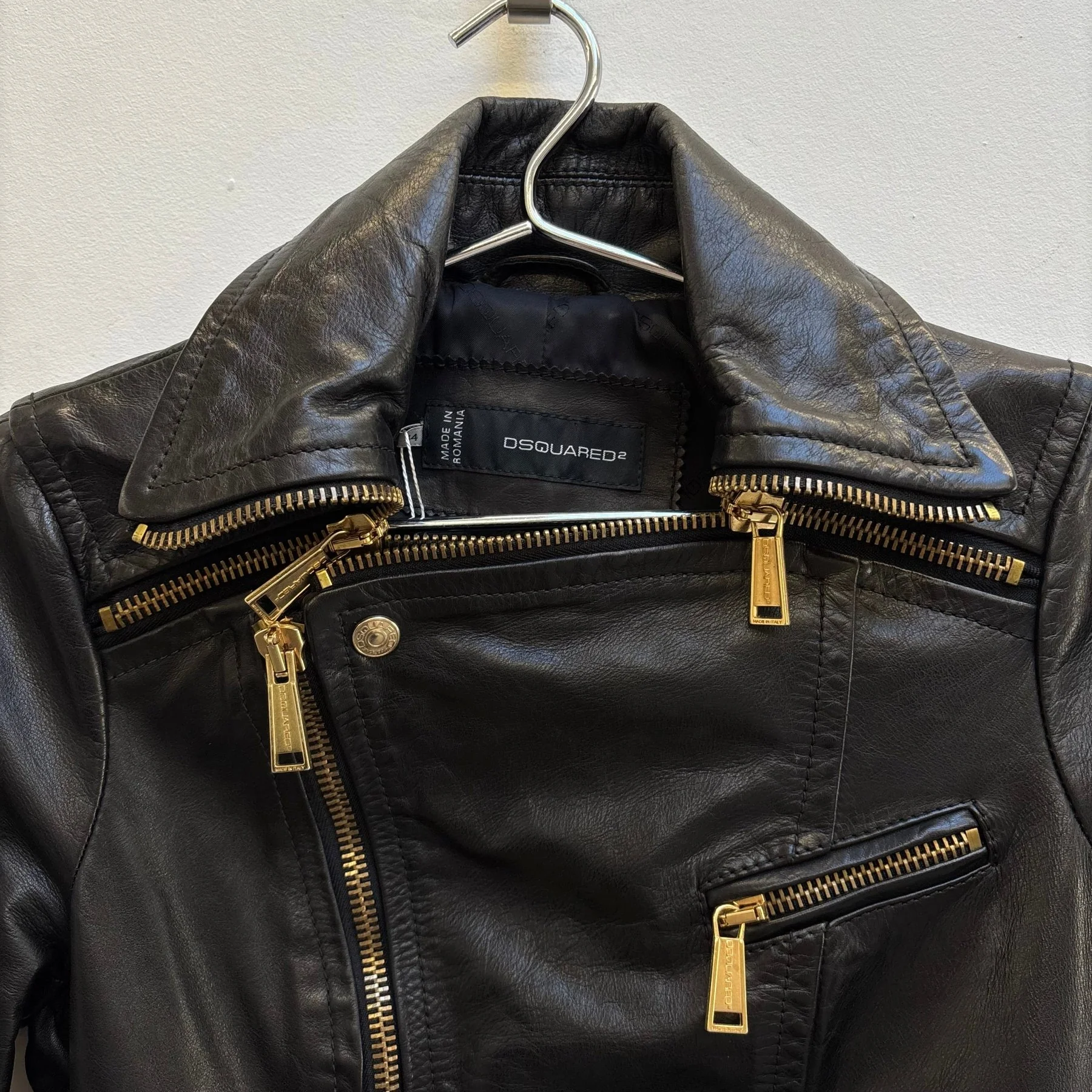 SS13 Dsquared2 Leather Biker Jacket - Image 3