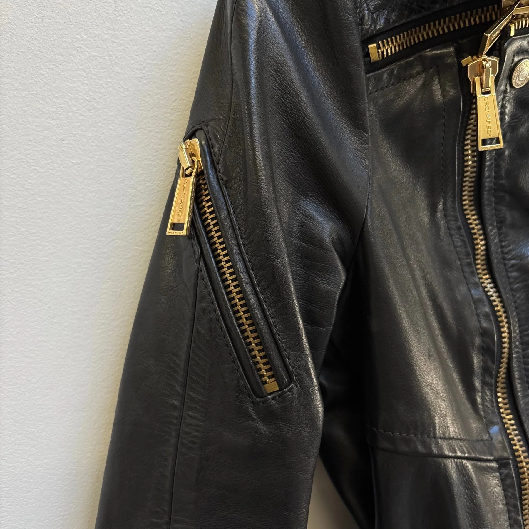 SS13 Dsquared2 Leather Biker Jacket - Image 7