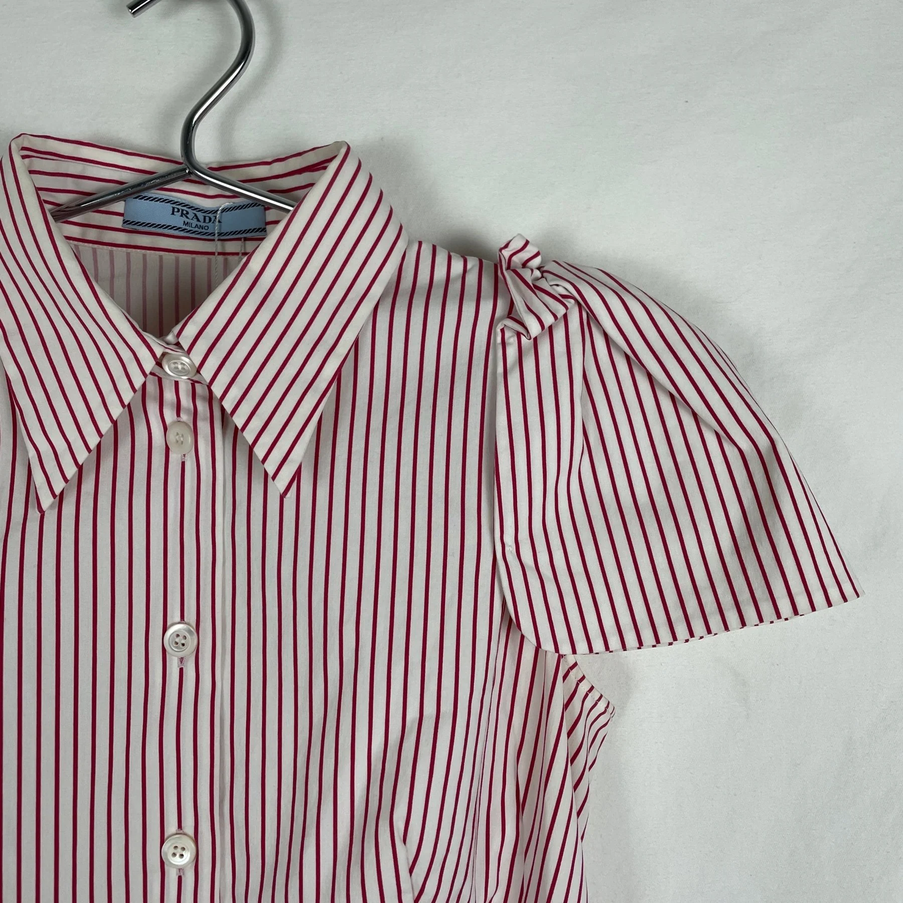 SS14 Prada Pin Stripe Short Sleeve Button Up - Image 2