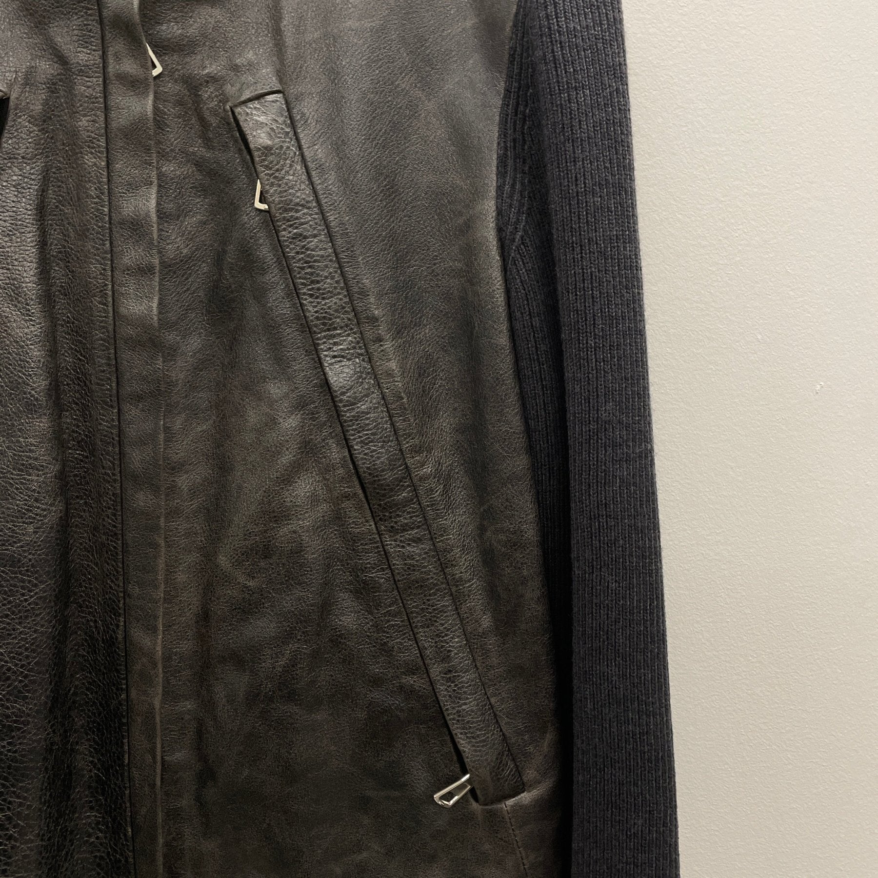 SS15 Maison Margiela Hybrid Calf Leather Wool Sweater - Image 5