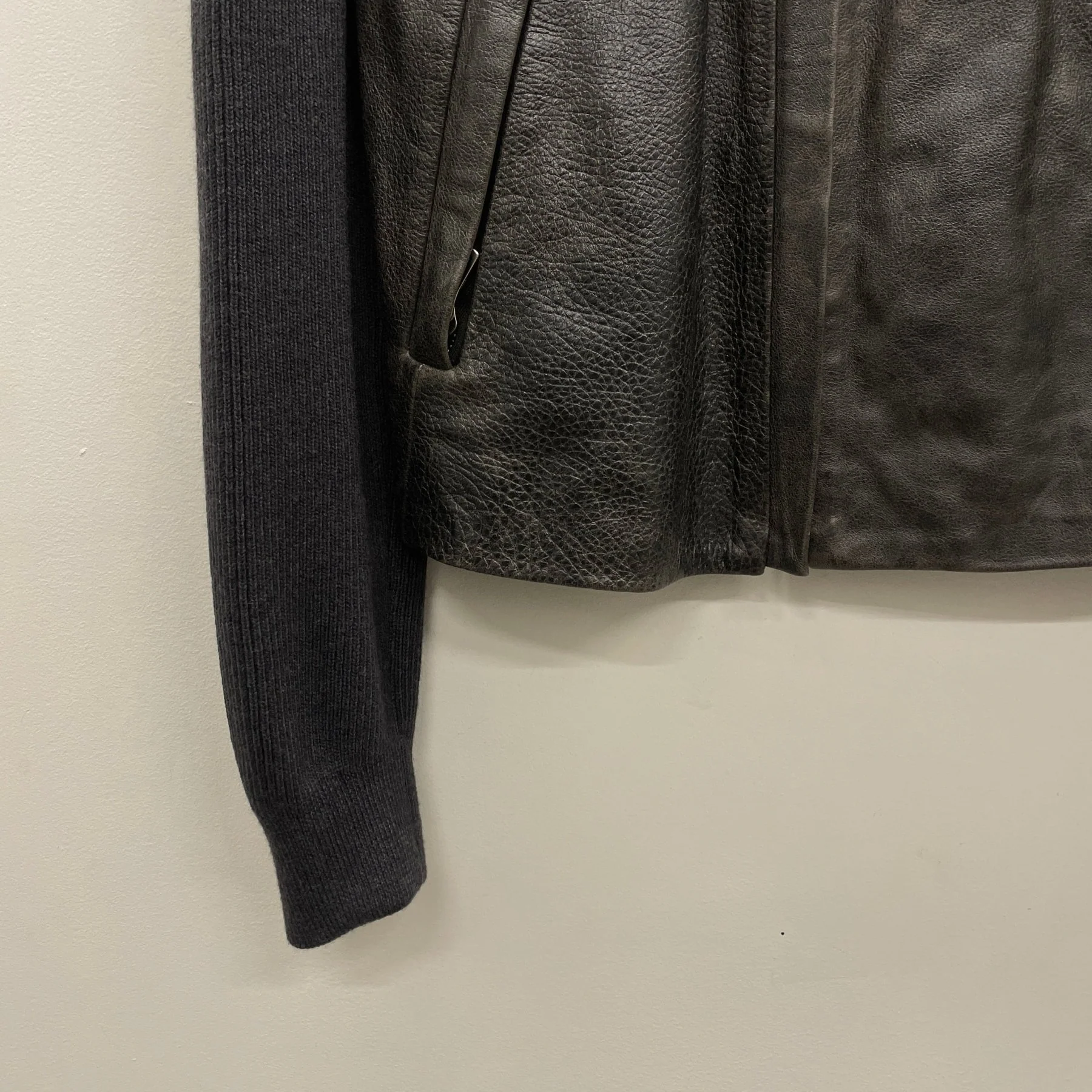 SS15 Maison Margiela Hybrid Calf Leather Wool Sweater - Image 6
