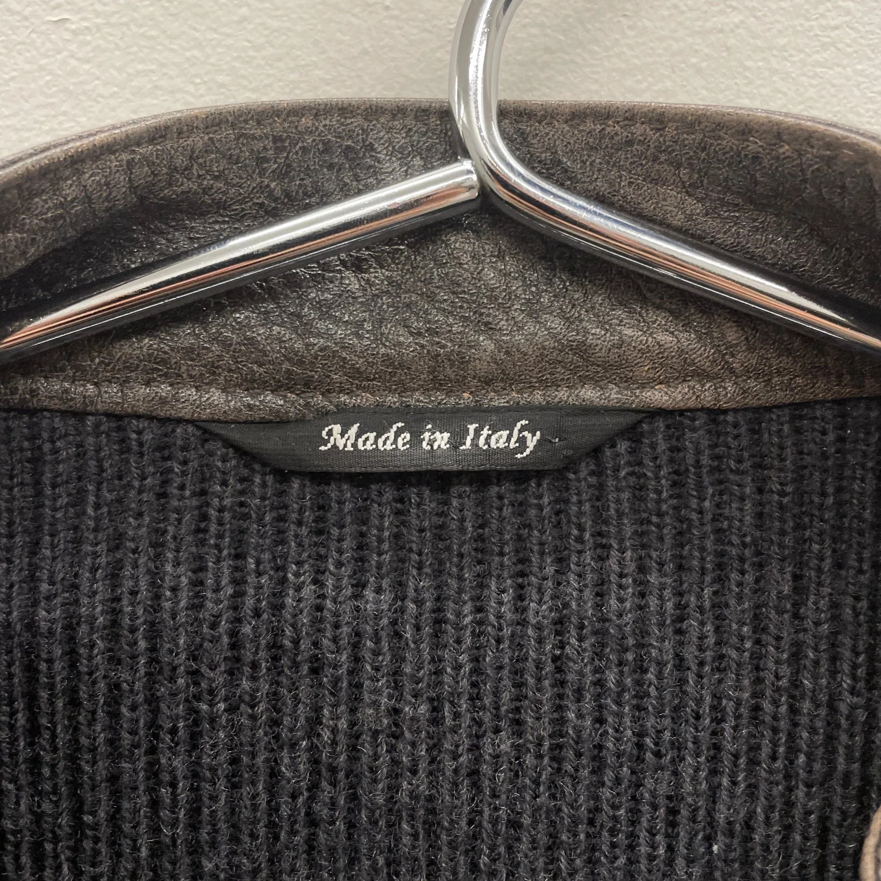 SS15 Maison Margiela Hybrid Calf Leather Wool Sweater - Image 9