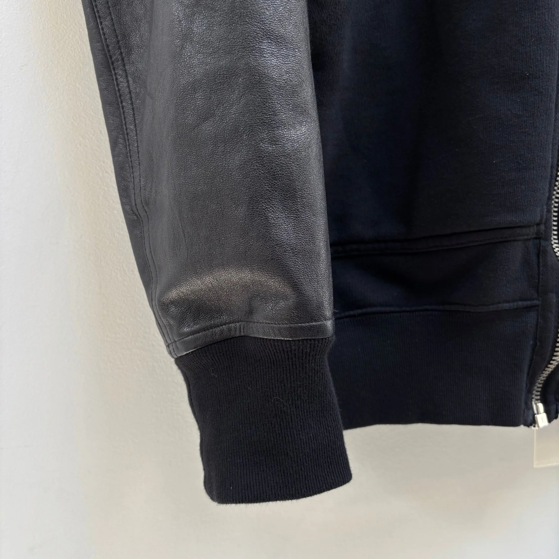 SS15 Rick Owens ‘FAUN’ Leather Sleeve Gimp Zip Up Hoodie - Image 7