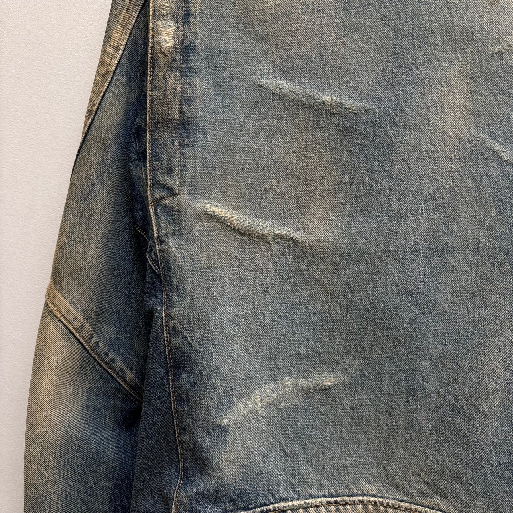 SS16 Balmain Distressed Denim Rider Jacket (Sample) - Image 10