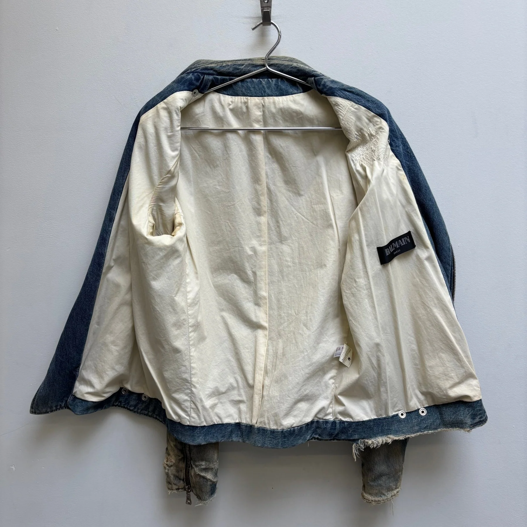 SS16 Balmain Distressed Denim Rider Jacket (Sample) - Image 12