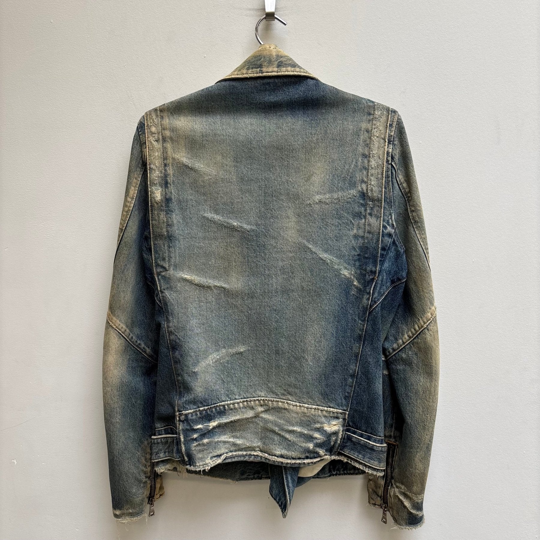 SS16 Balmain Distressed Denim Rider Jacket (Sample) - Image 2