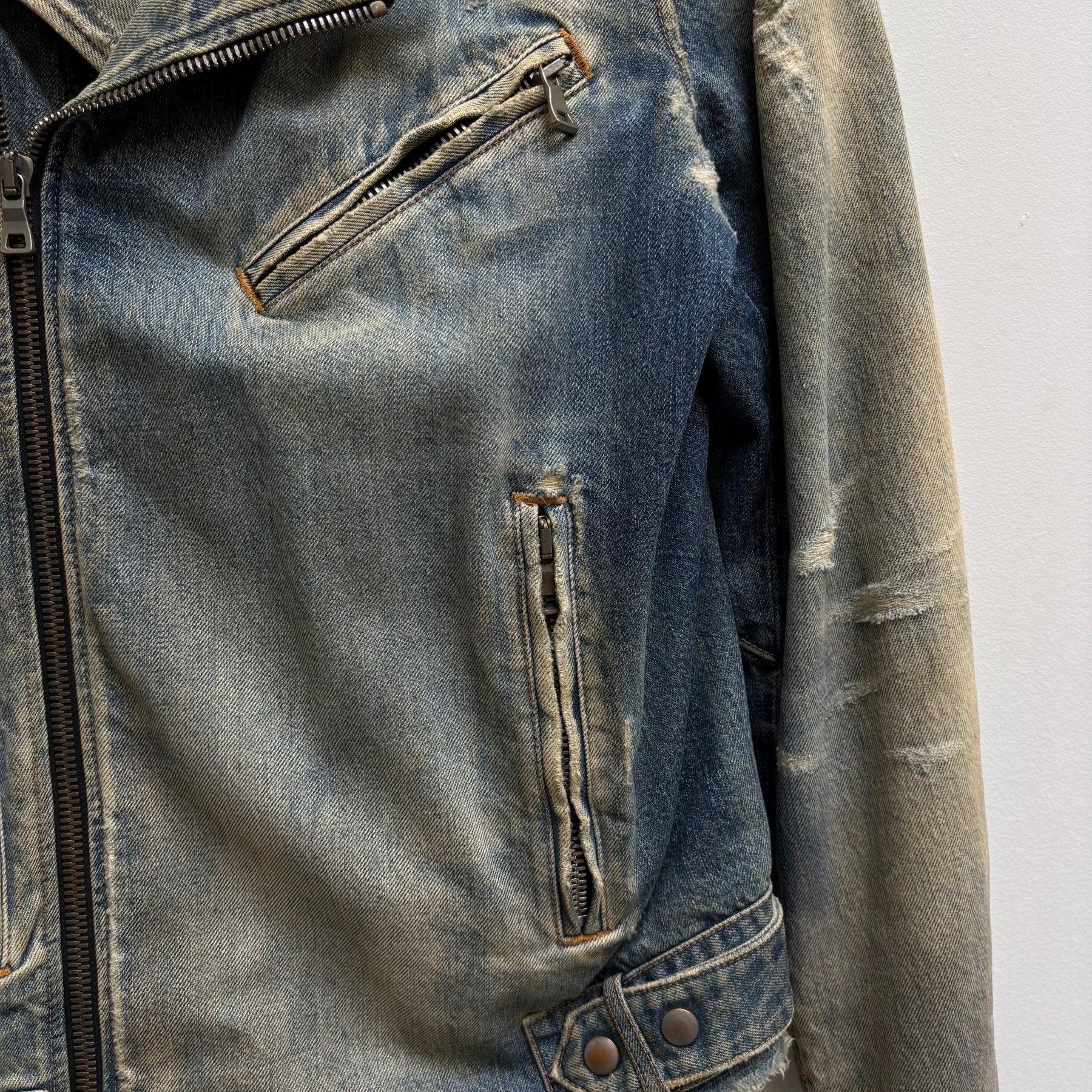 SS16 Balmain Distressed Denim Rider Jacket (Sample) - Image 5