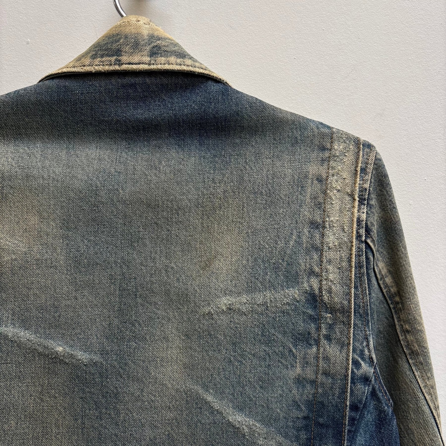 SS16 Balmain Distressed Denim Rider Jacket (Sample) - Image 9