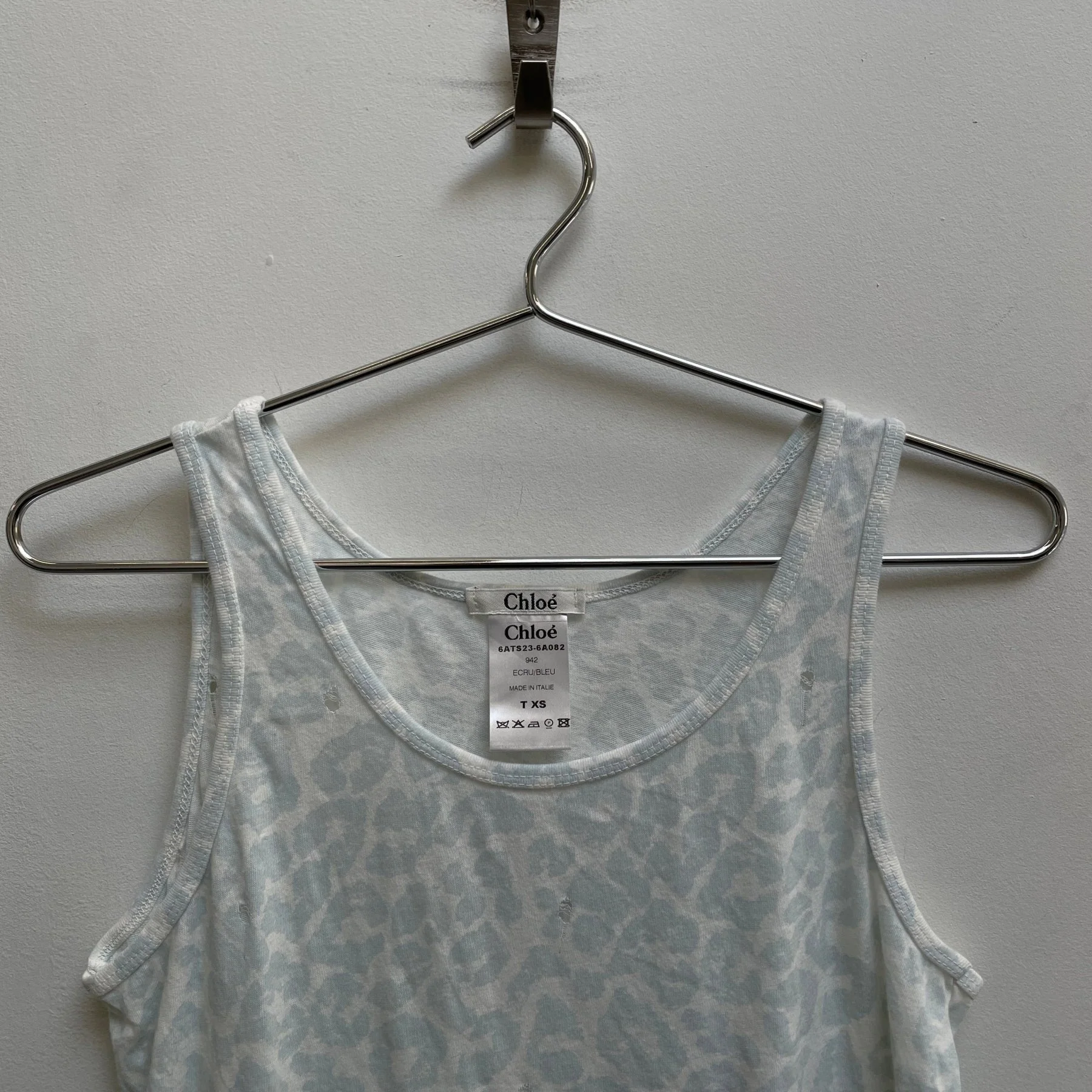 SS16 Chloé Distressed Leopard Print Tank Top - Image 3