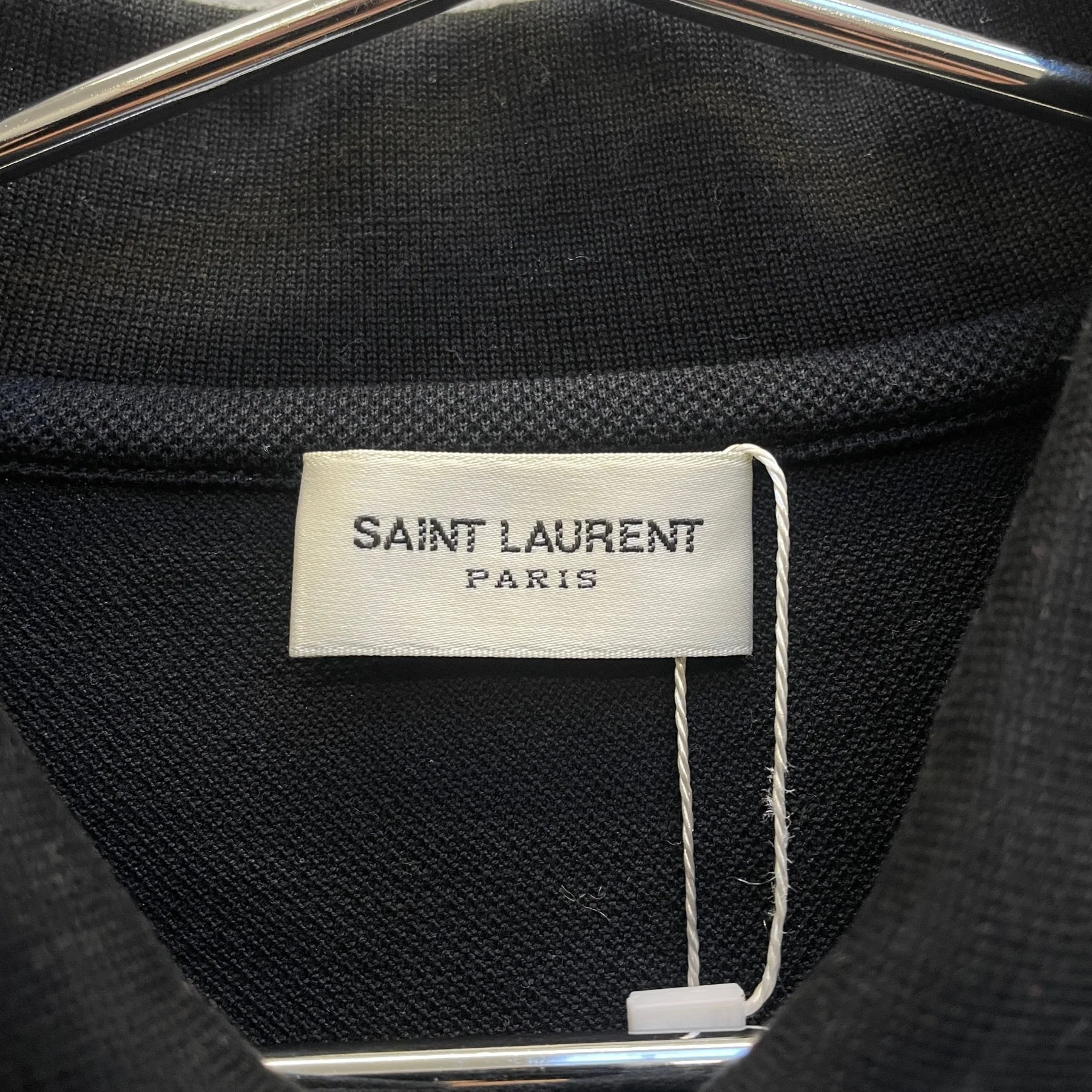 SS17 Saint Laurent Paris Contrast Trim Polo Shirt - Image 8