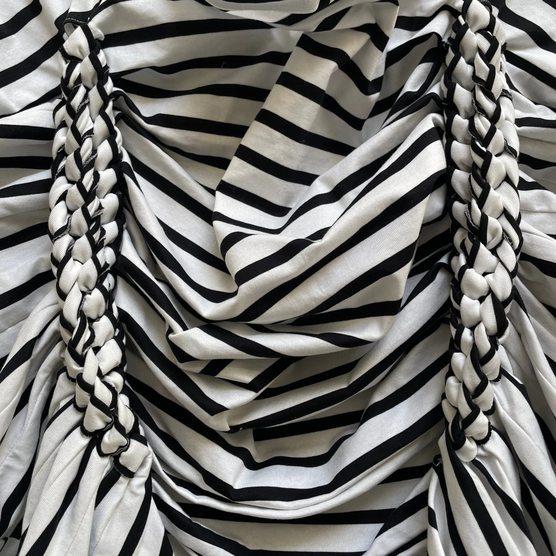 SS17 Junya Watanabe Ruched Braiding Striped Top - Image 5
