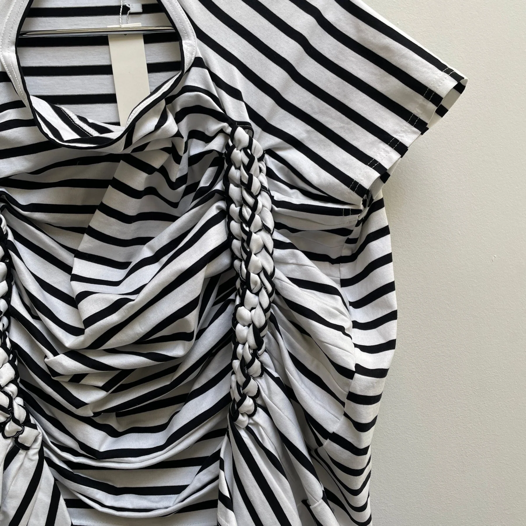 SS17 Junya Watanabe Ruched Braiding Striped Top - Image 7