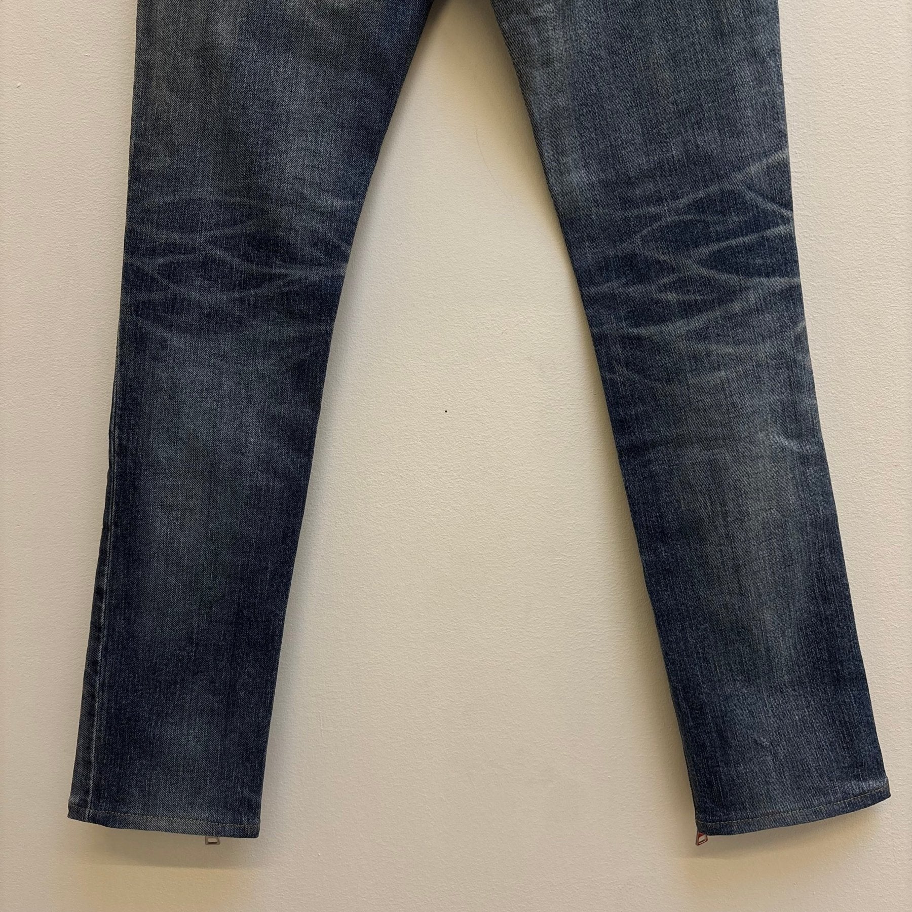 SS18 Yves Saint Laurent Acid Wash Distressed Zip Jeans - Image 10