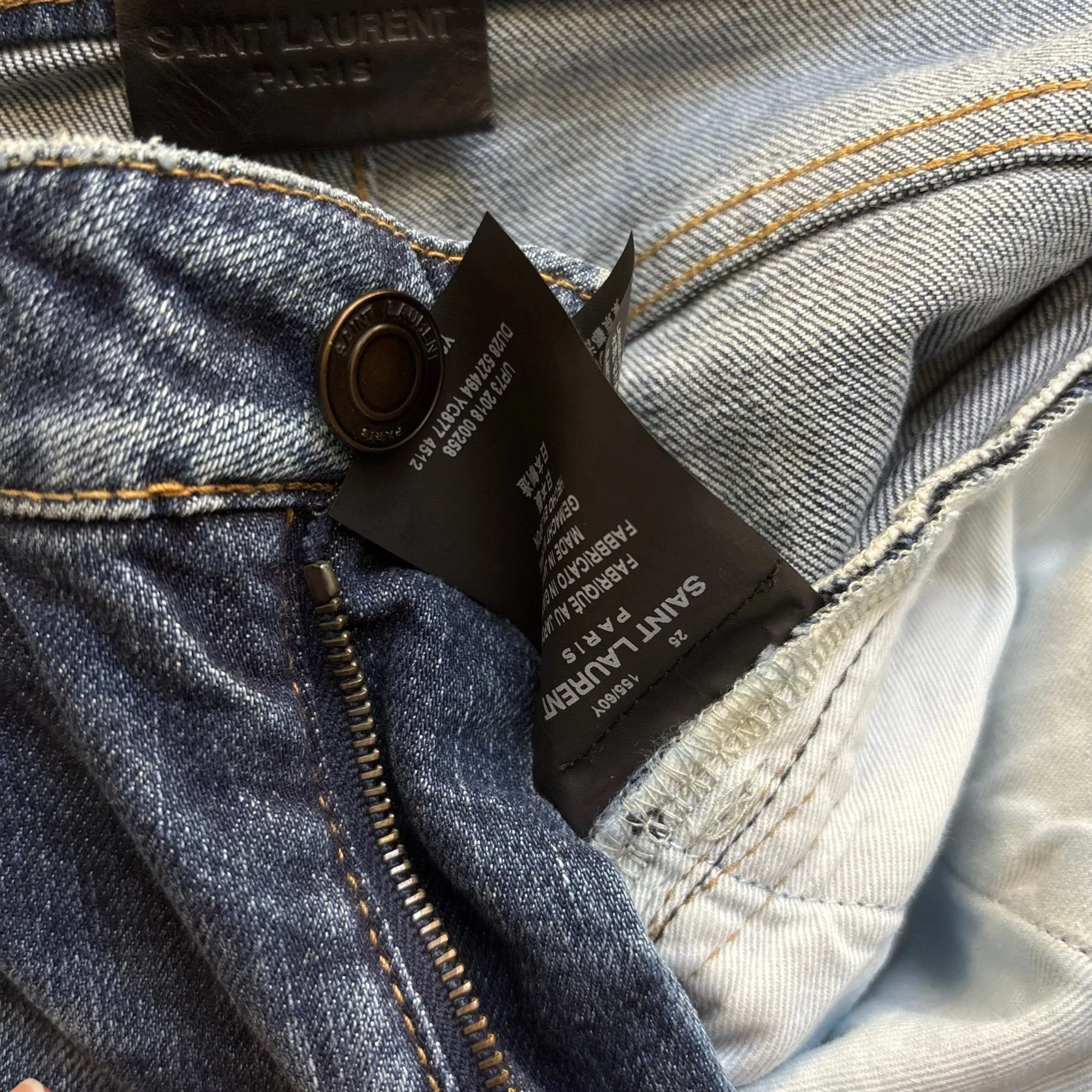 SS18 Yves Saint Laurent Acid Wash Distressed Zip Jeans - Image 17