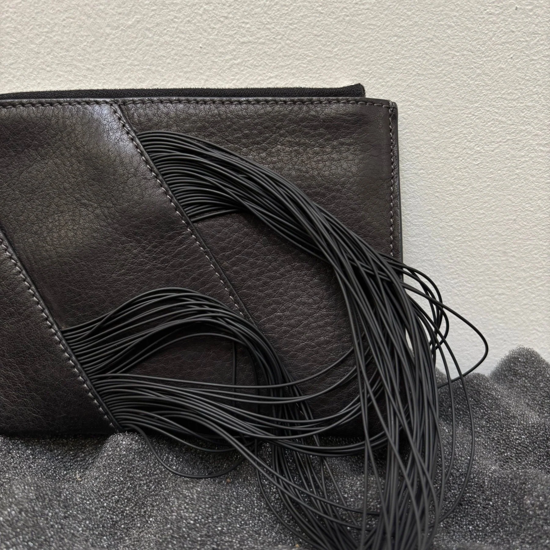 SS19 Rick Owens Leather Fringe Wallet - Image 6