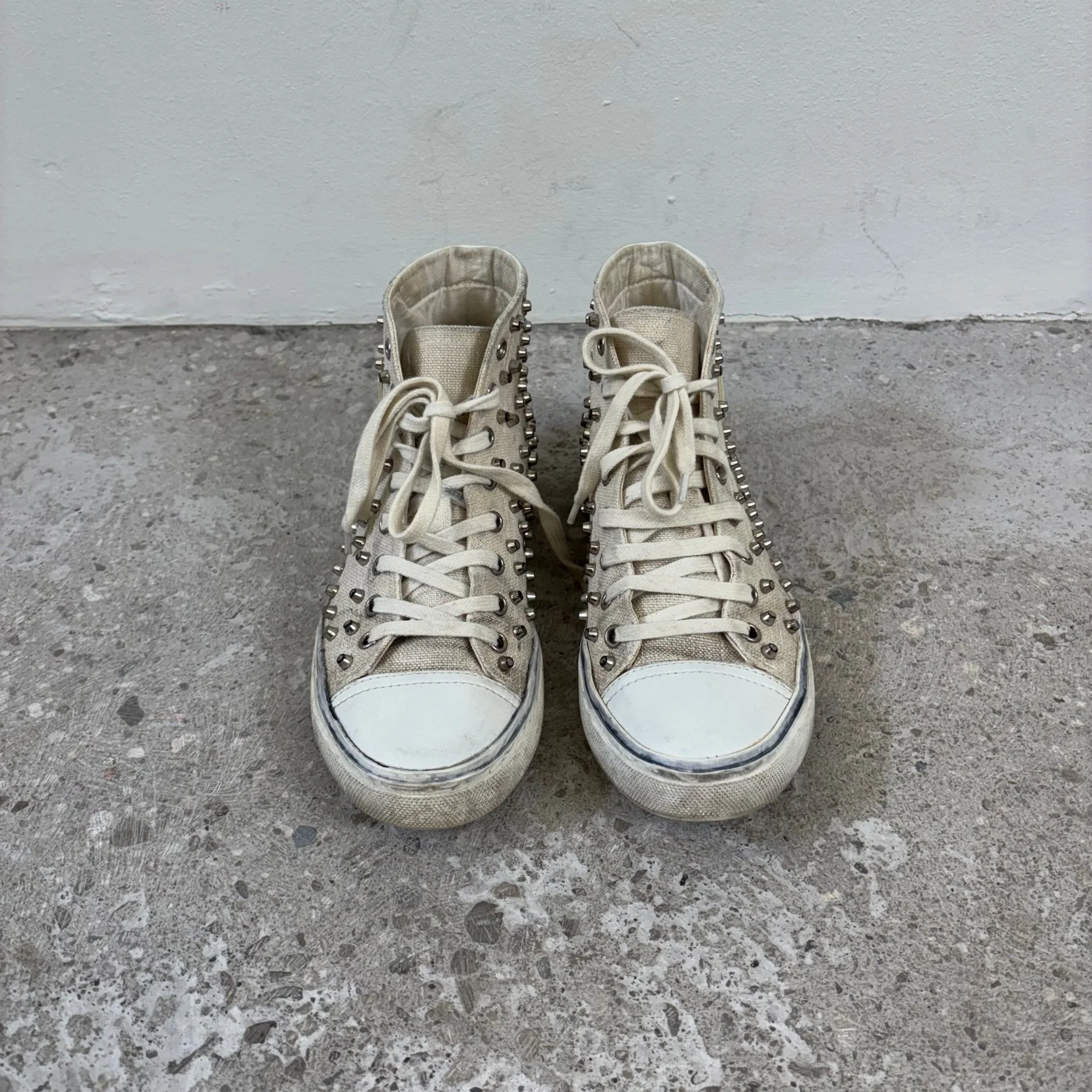 SS19 Saint Laurent Studded Bedford High Top Sneakers - Image 3