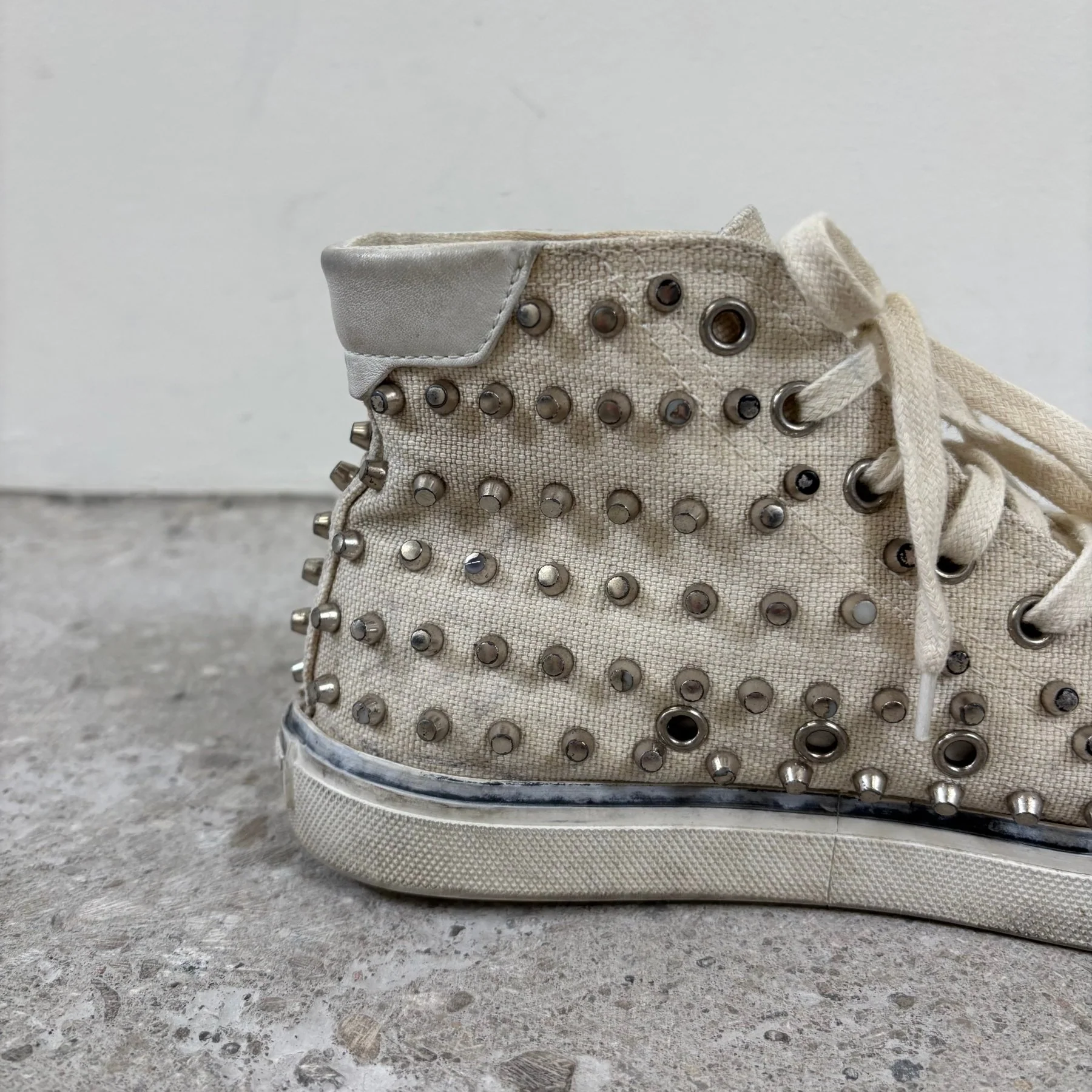 SS19 Saint Laurent Studded Bedford High Top Sneakers - Image 5