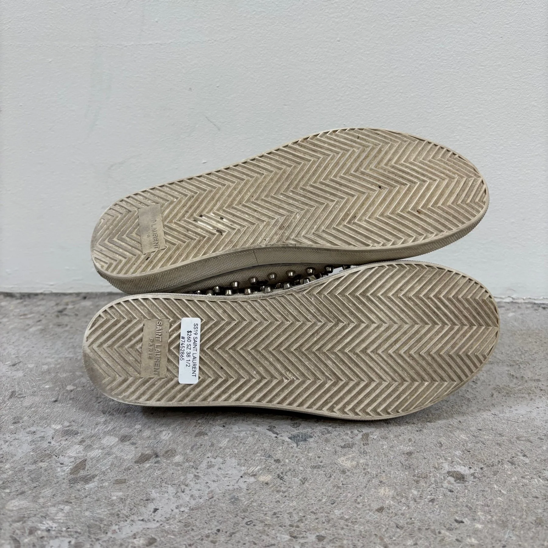 SS19 Saint Laurent Studded Bedford High Top Sneakers - Image 9