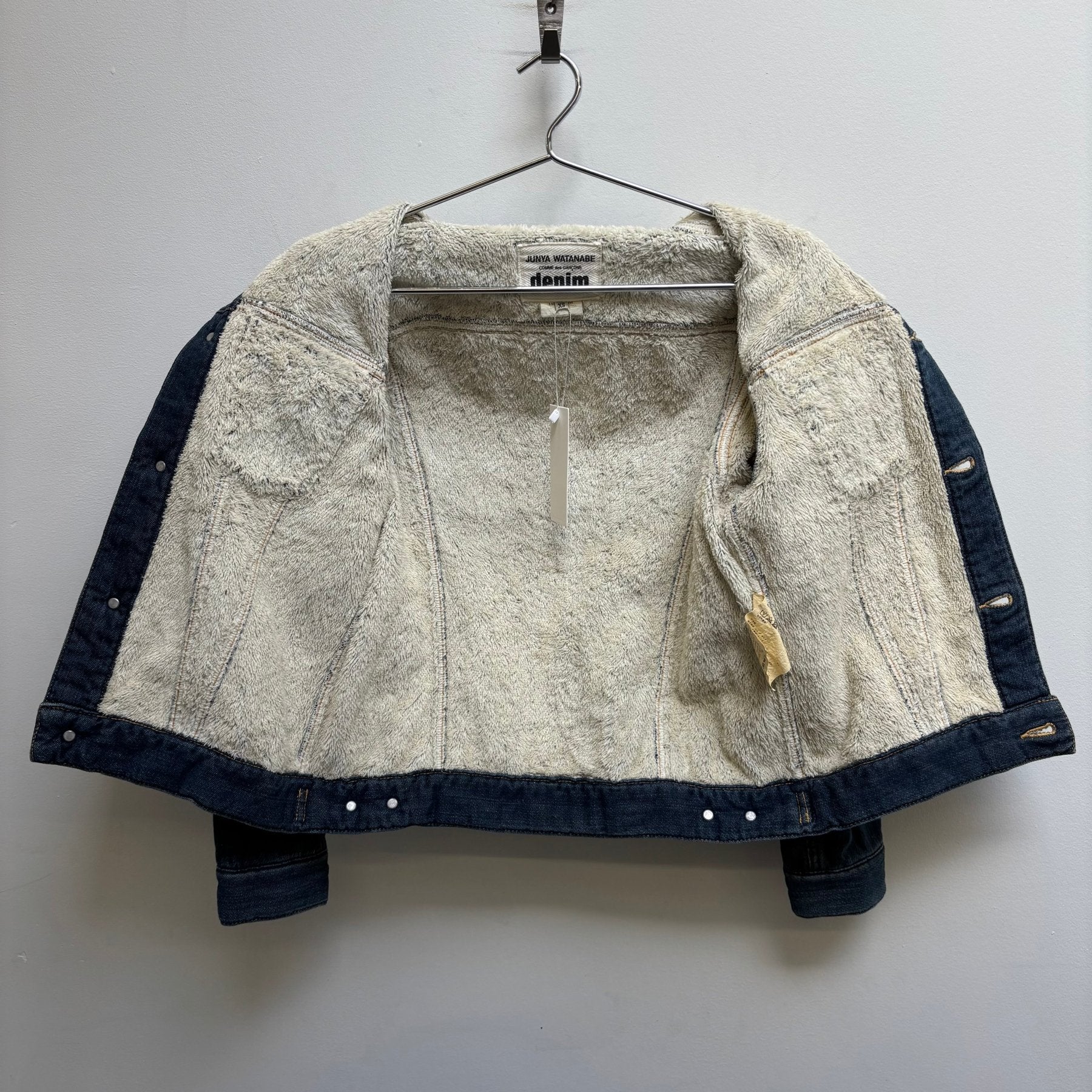 SS17 Junya Watanabe Denim Sherpa Lined Trucker Jacket - Image 10
