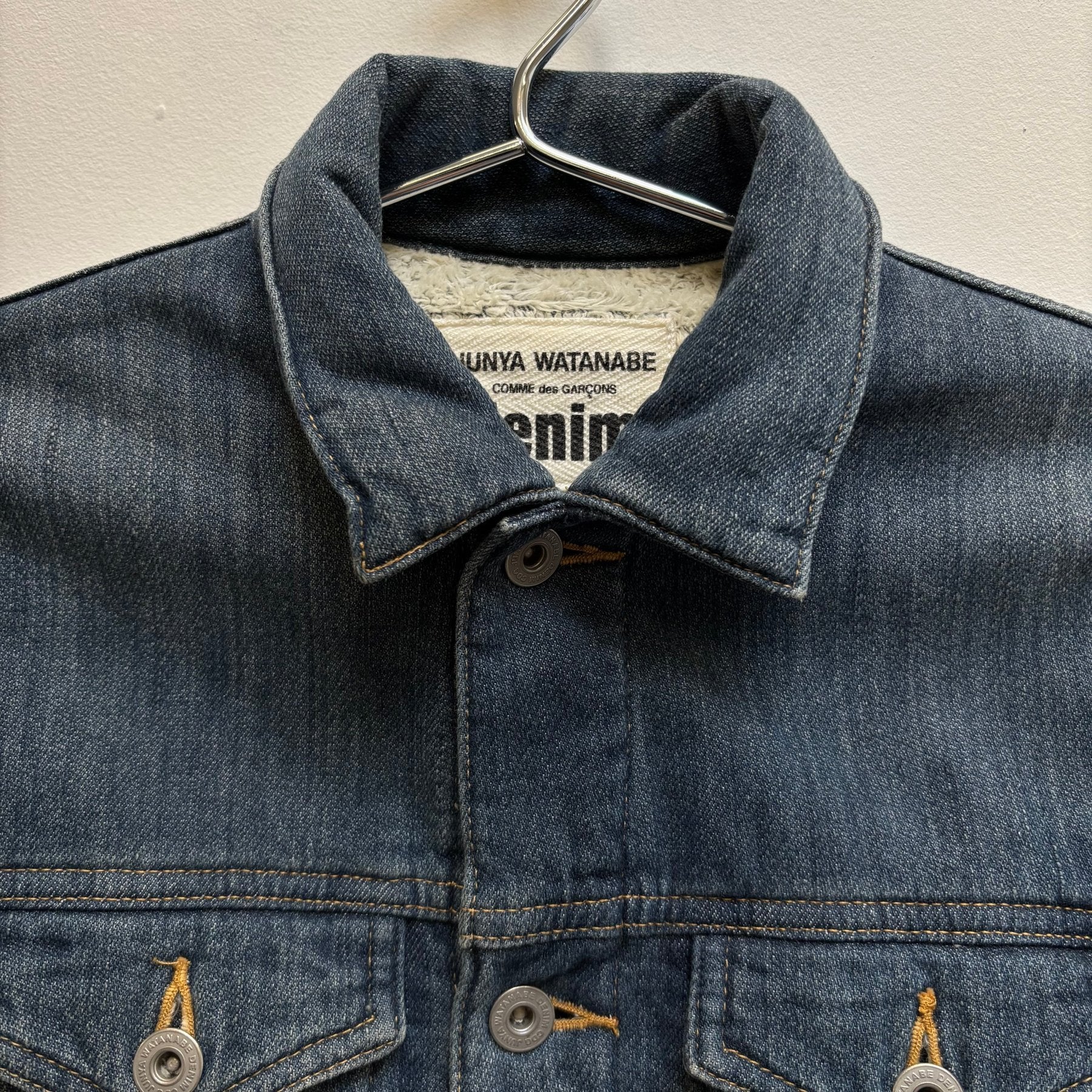 SS17 Junya Watanabe Denim Sherpa Lined Trucker Jacket - Image 3