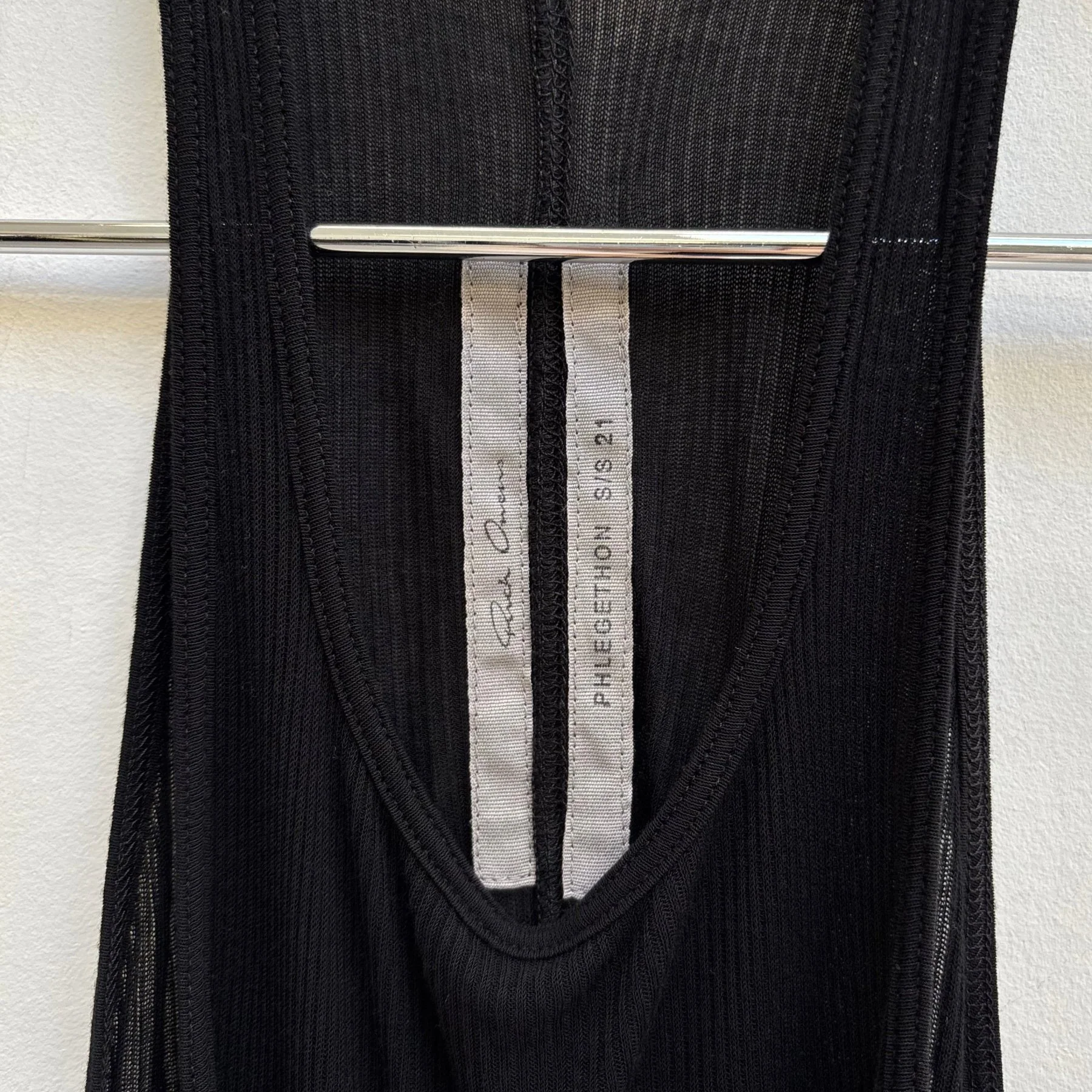 SS21 Rick Owens ‘PHLEGETHON’ Ribbed Tank Top - Image 9