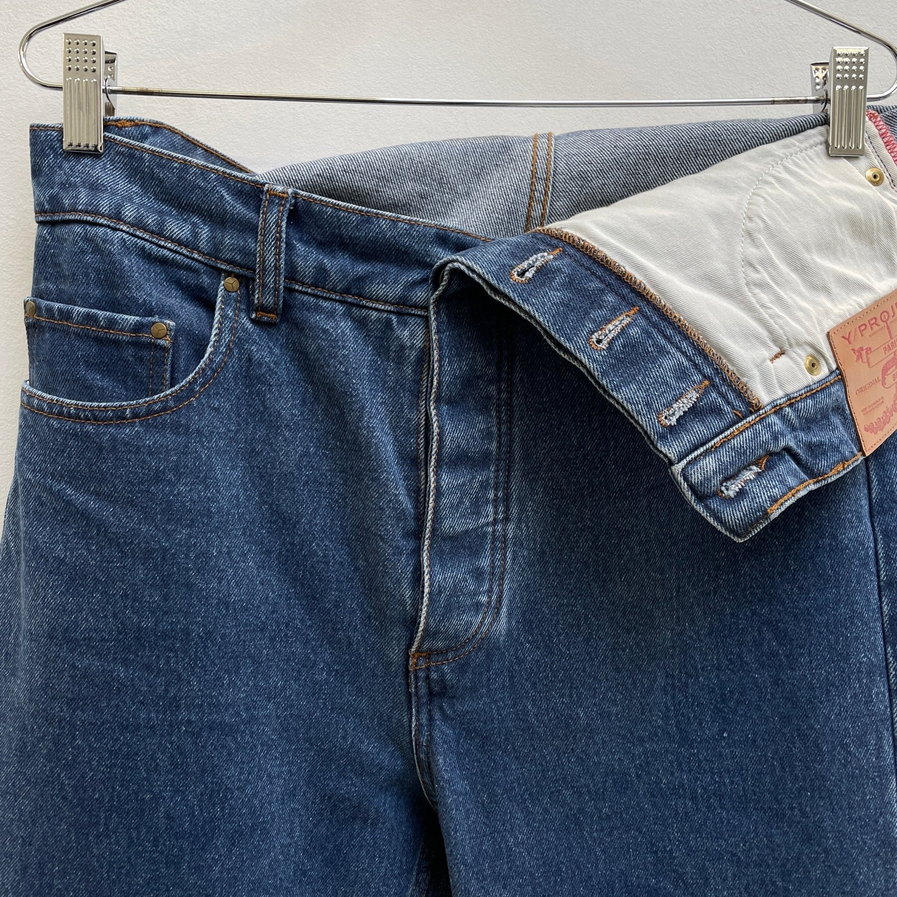 SS21 Y/Project 3rd Edition Evergreen Asymmetrical Fly Denim - Image 3