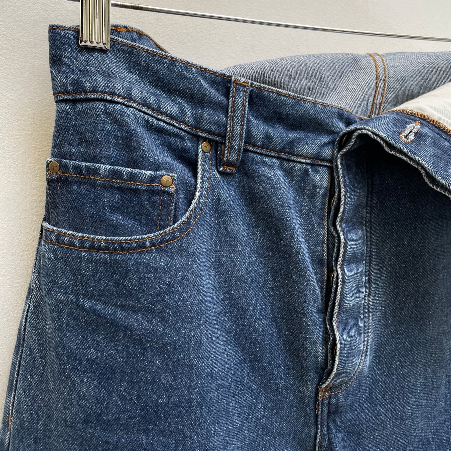 SS21 Y/Project 3rd Edition Evergreen Asymmetrical Fly Denim - Image 4