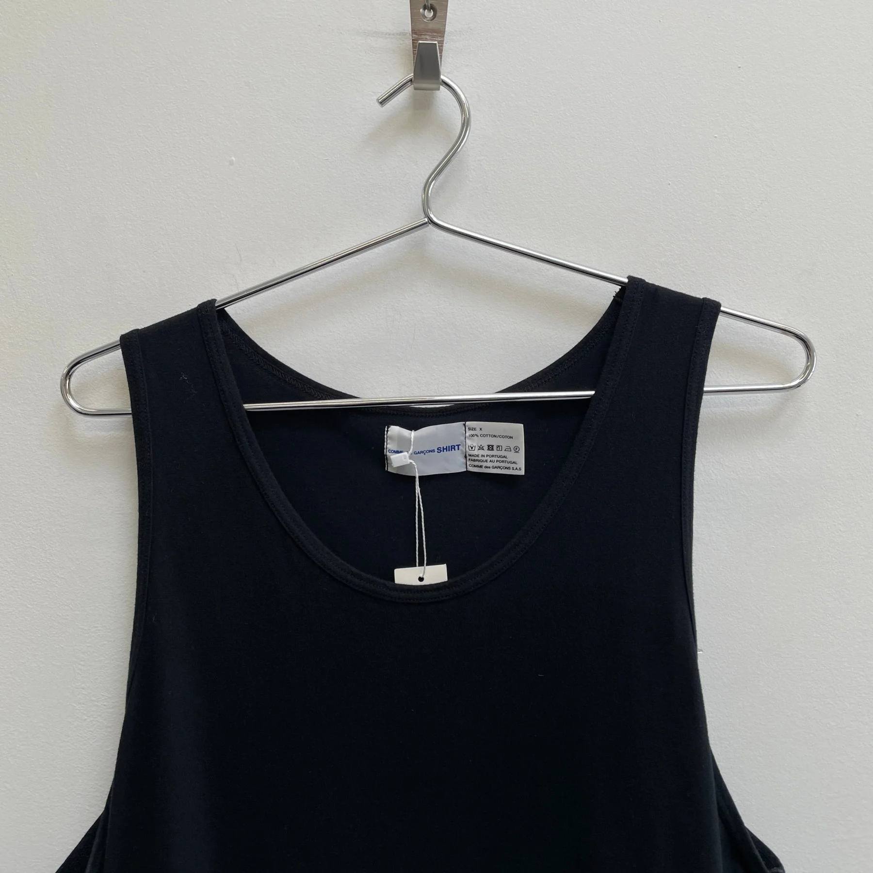 SS25 Comme Des Garçons Classic Black Tank Top - Image 3