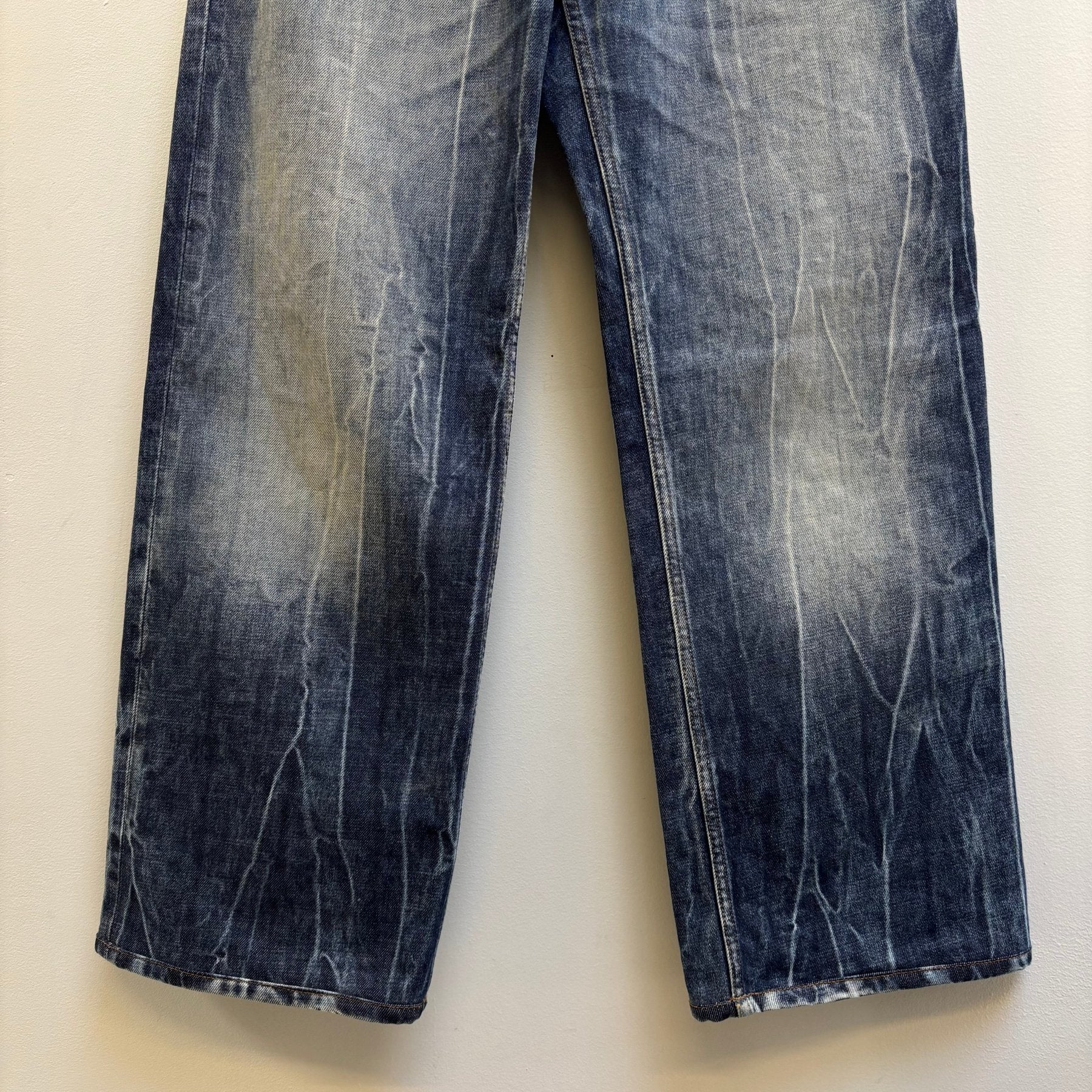 SS25 Martine Rose ‘Blue Acid’ Wide Leg Jeans - Image 4