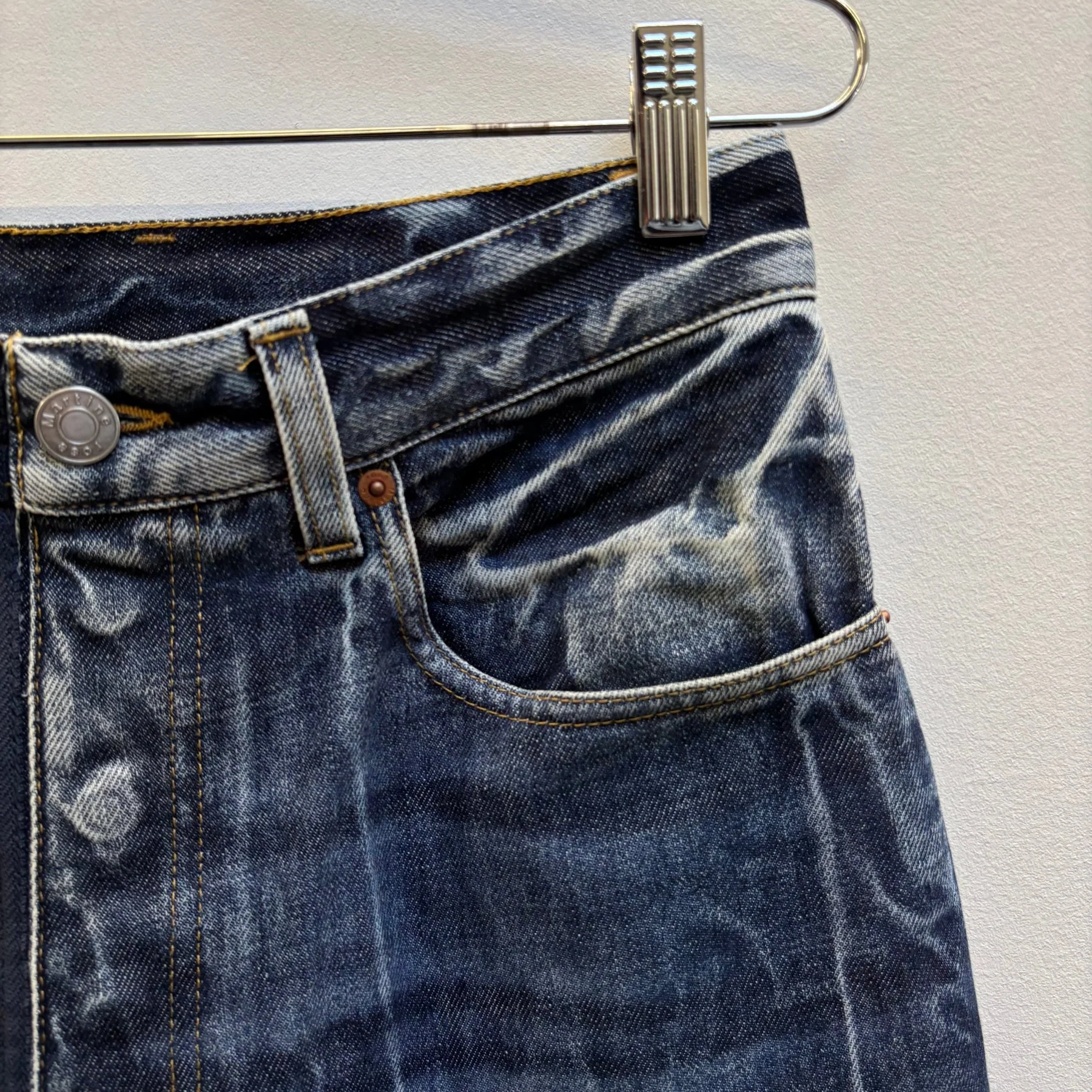 SS25 Martine Rose ‘Blue Acid’ Wide Leg Jeans - Image 6