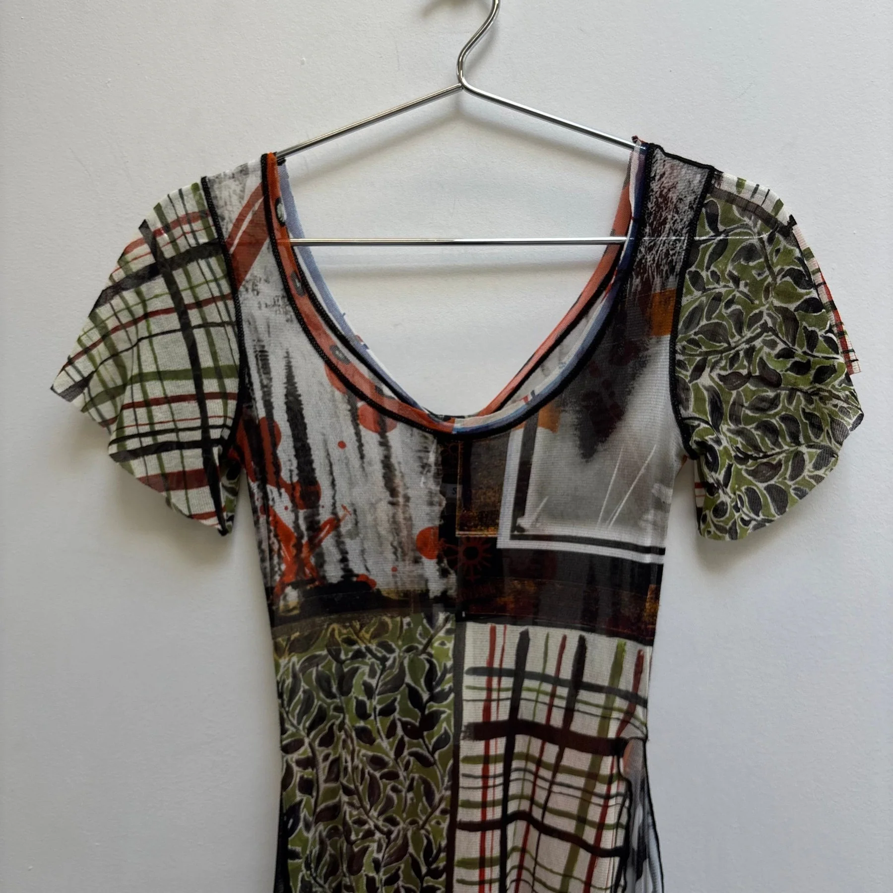 SS96 Jean Paul Gaultier Soleil Sheer Multipattern Dress - Image 3