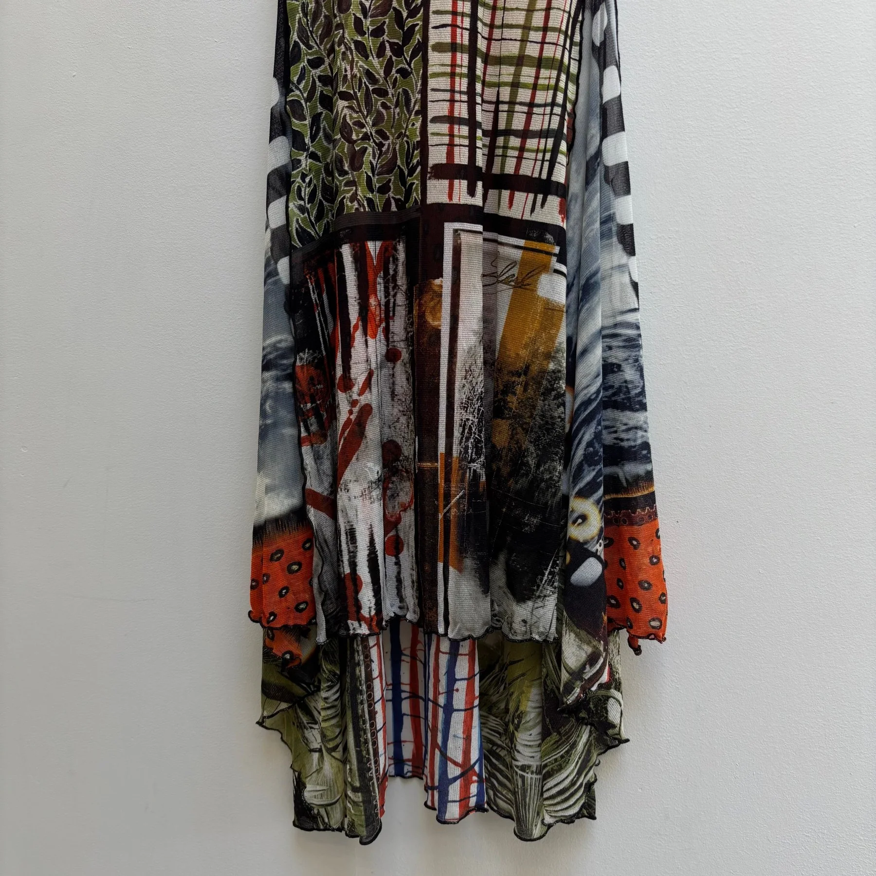 SS96 Jean Paul Gaultier Soleil Sheer Multipattern Dress - Image 4