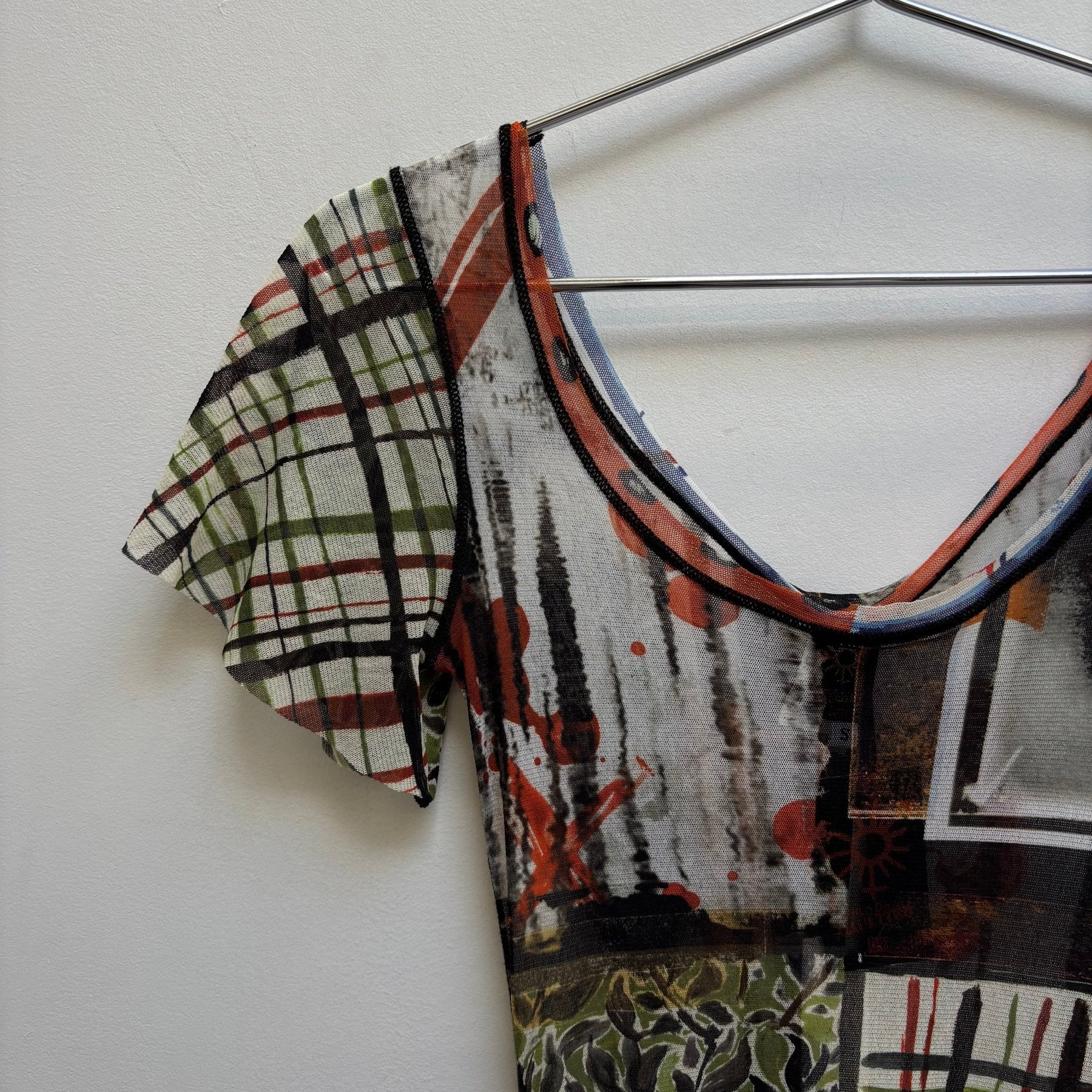 SS96 Jean Paul Gaultier Soleil Sheer Multipattern Dress - Image 5