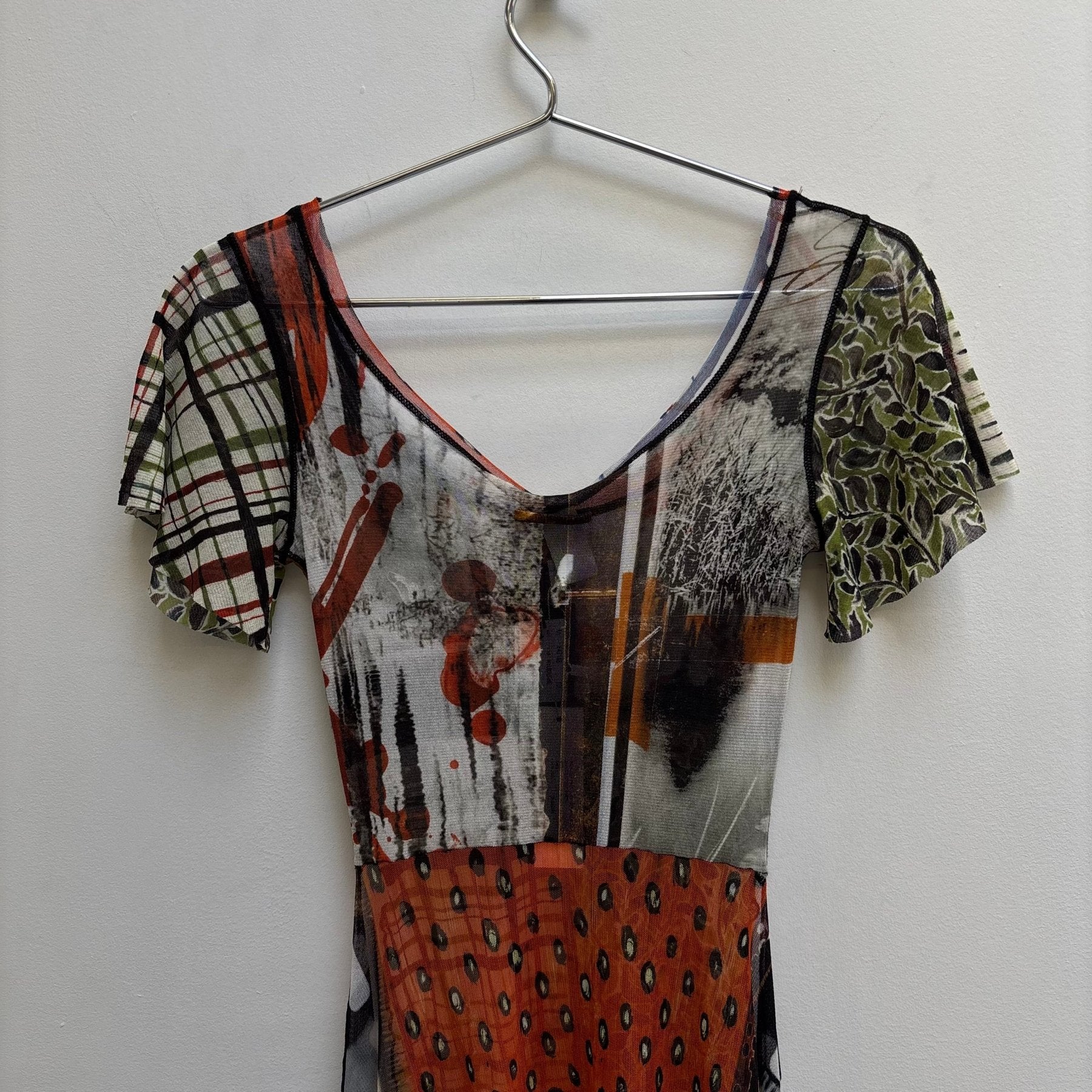 SS96 Jean Paul Gaultier Soleil Sheer Multipattern Dress - Image 8