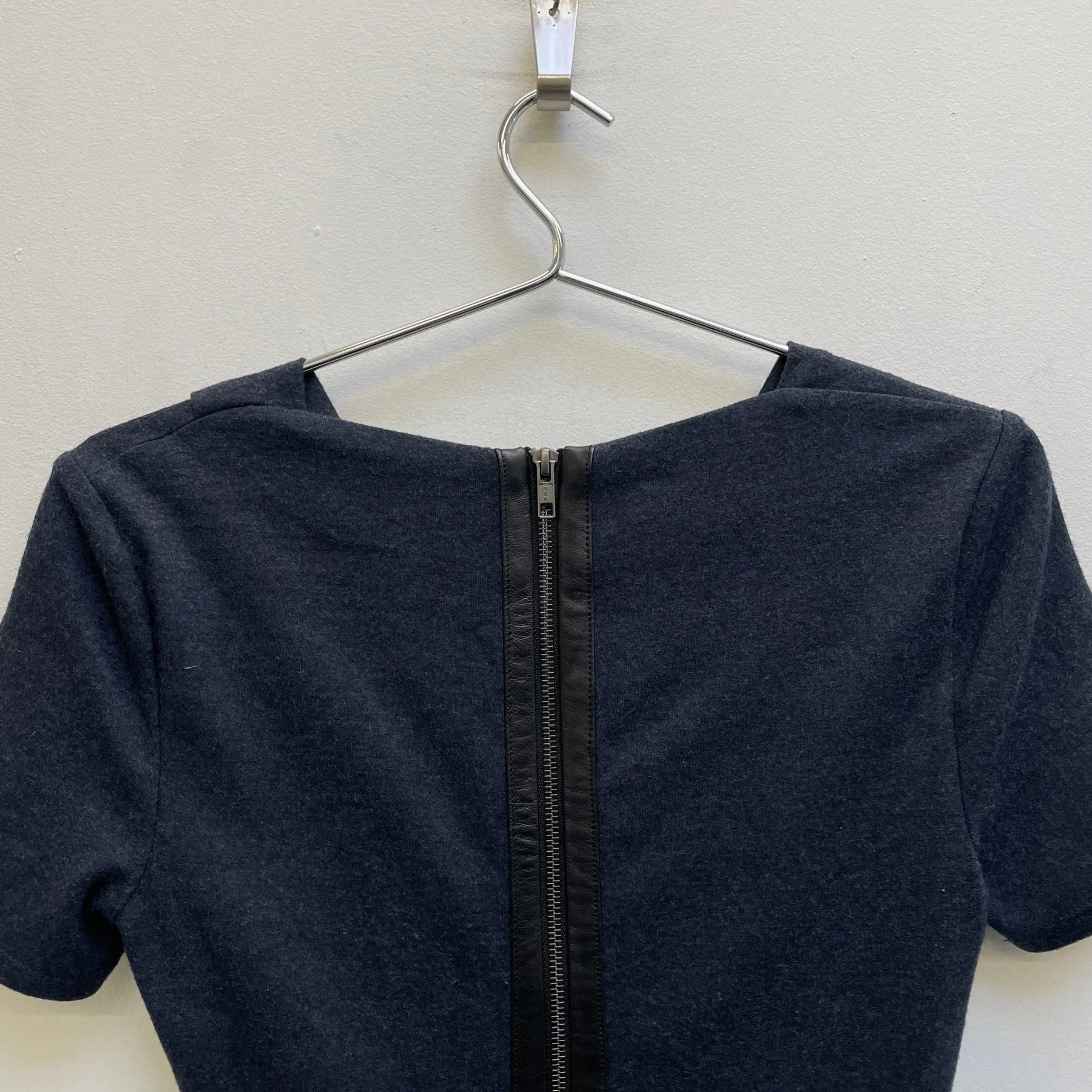 00s Helmut Lang (Lang Era) Draped Neckline Zip Dress - Image 6
